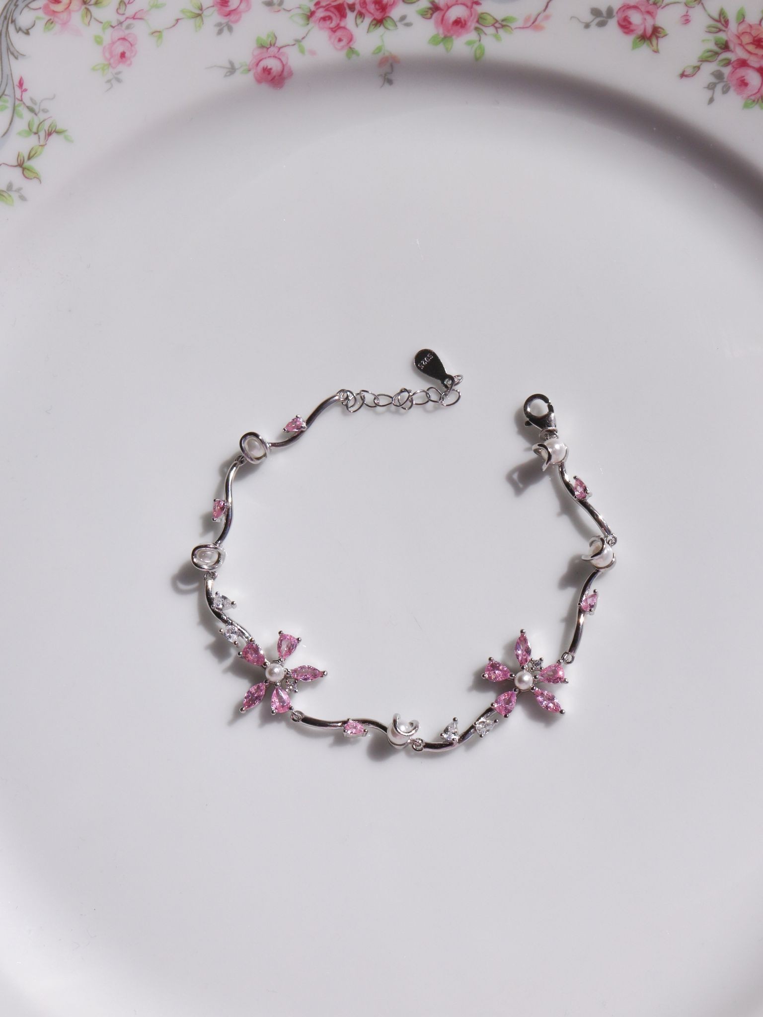 Daisy Flower 925 Silver Bracelet