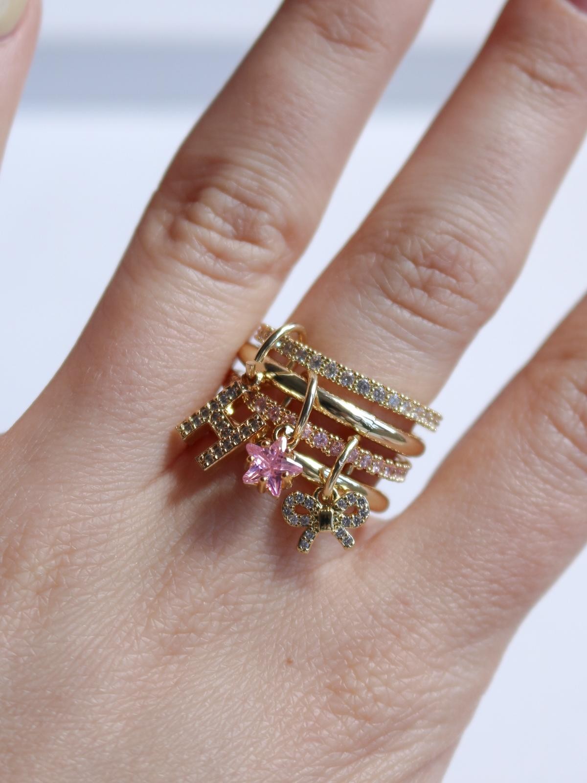 Pembe Velorien Charm Yüzük 15 - M Beden
