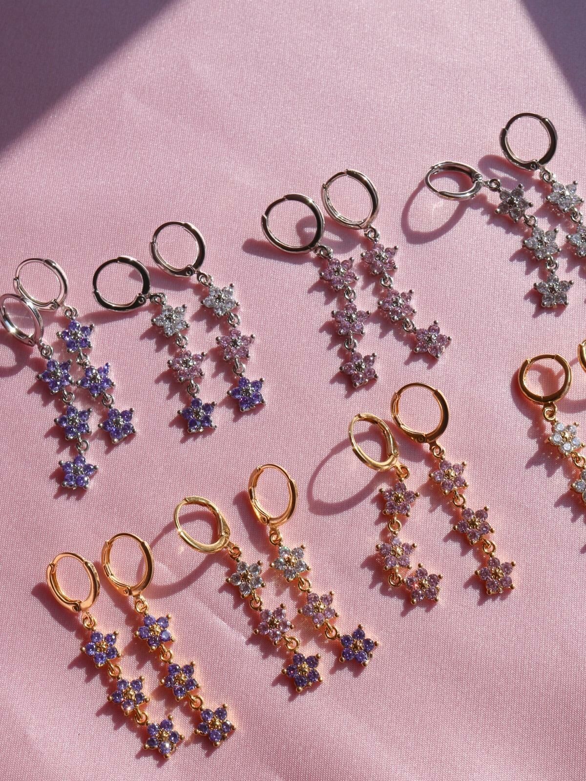 3-Piece Flower Earrings