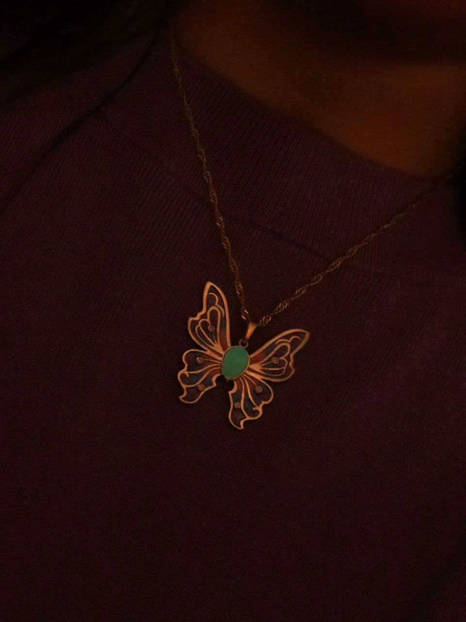 Fairy Elina Glow in the Dark Butterfly Necklace