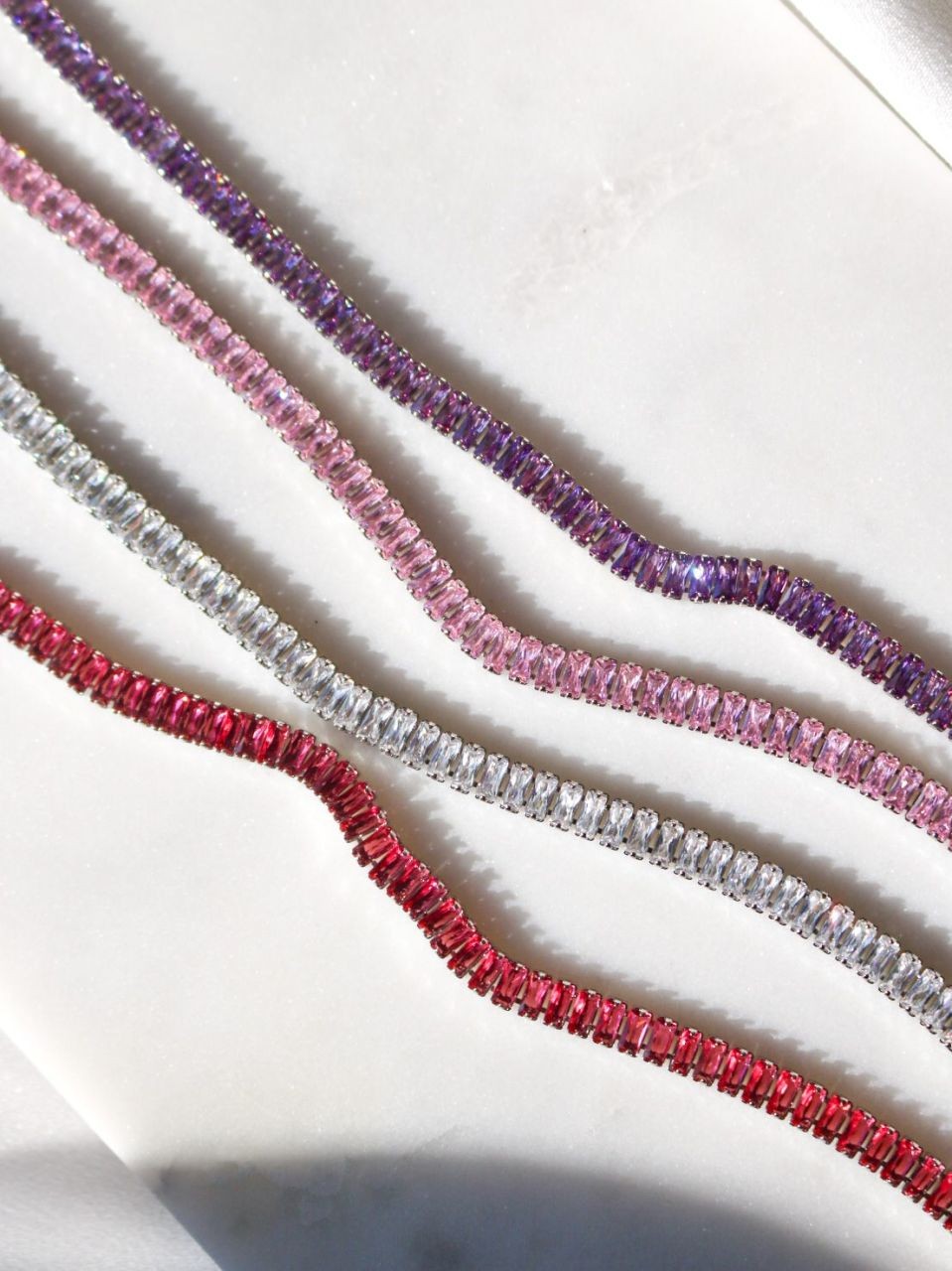 Single Color Choker with Baguette Stone