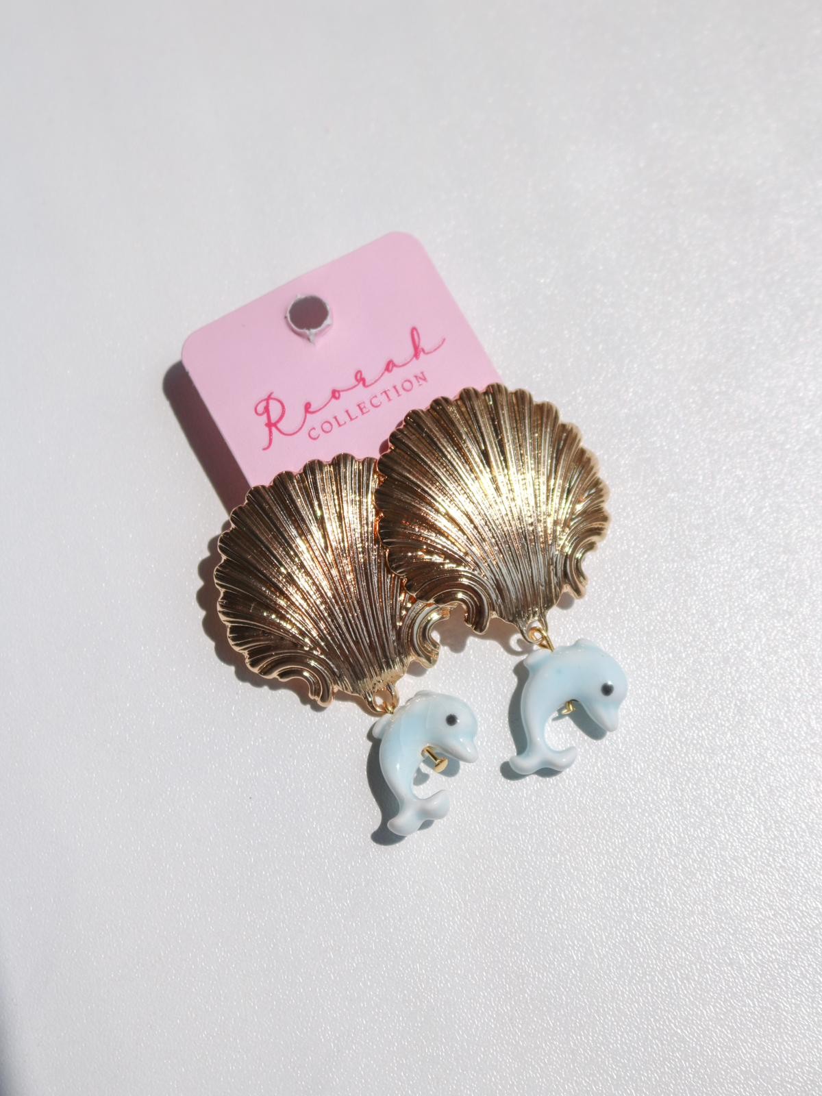 Shell & Dolphin Küpe