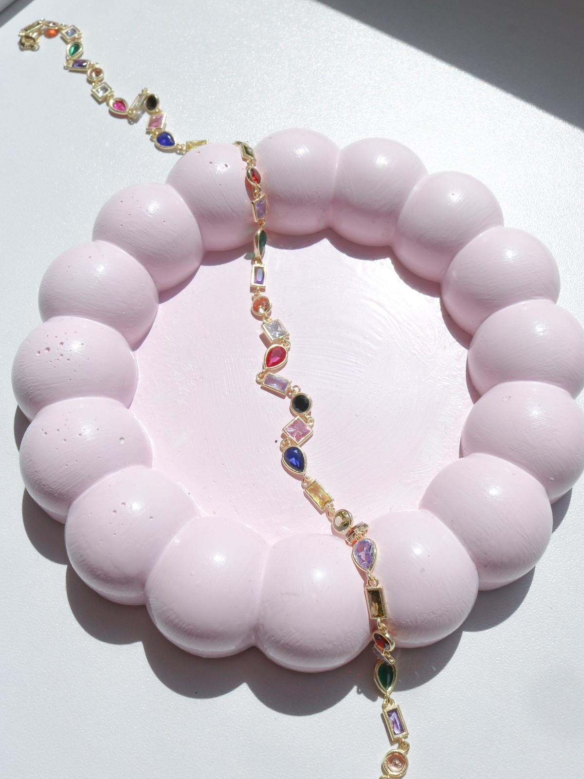 Colorful Multiple Gems 925 Gümüş Kolye