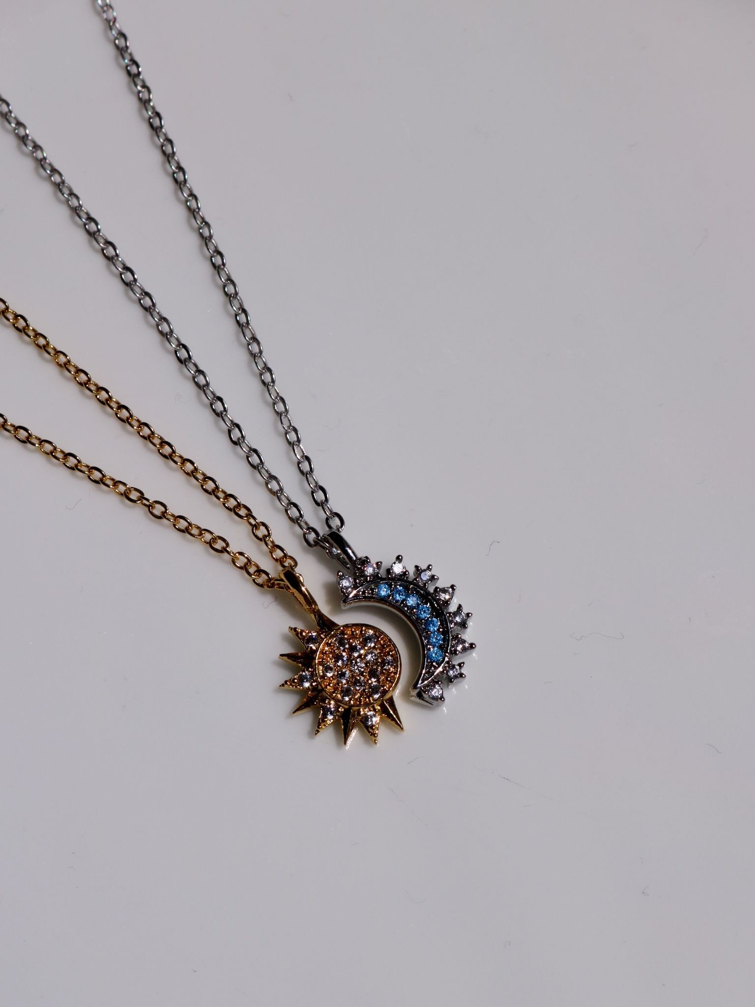 Moon and Sun Double Necklace