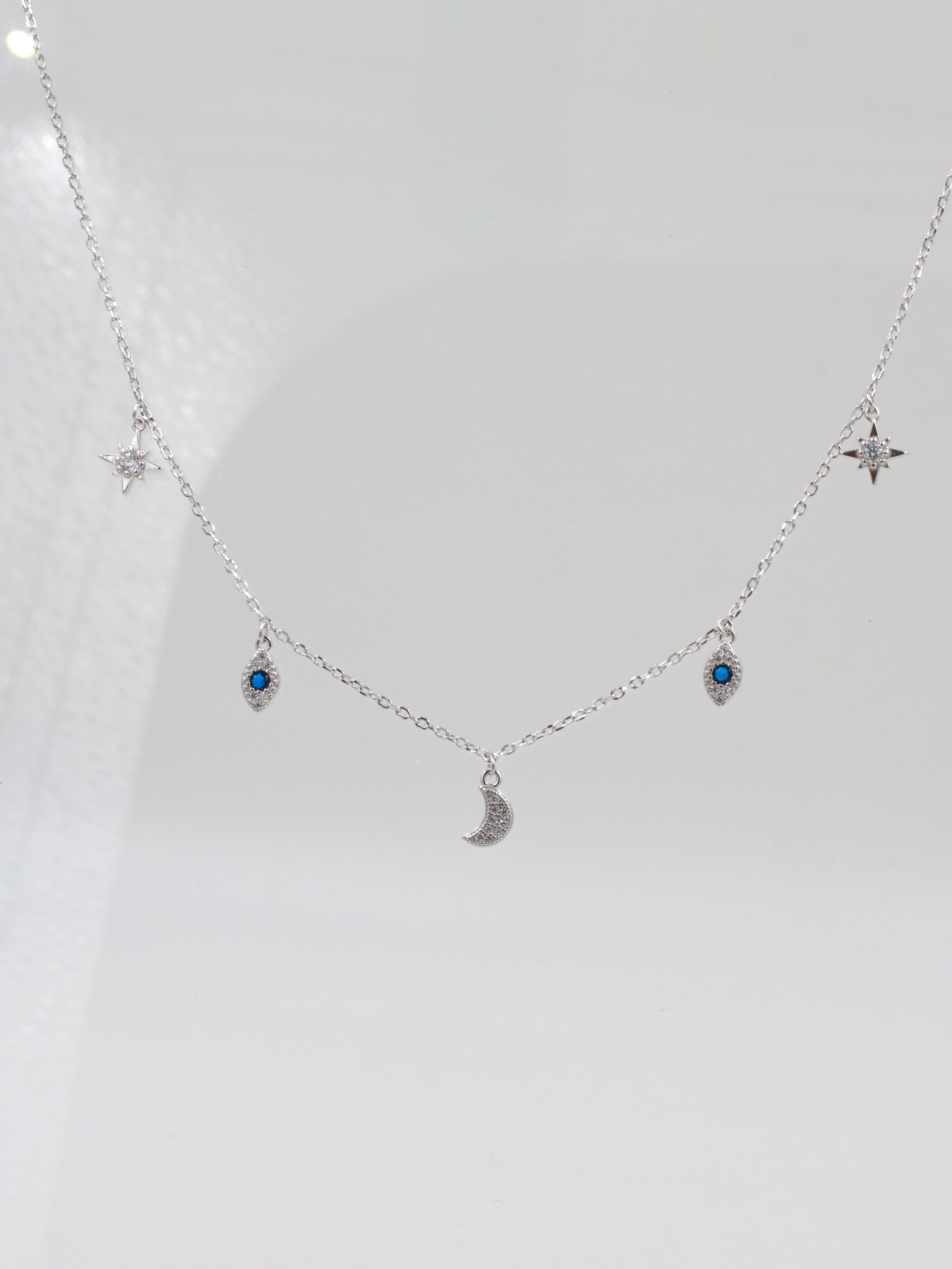 Beşli Evil Eye Kolye 925 Gümüş
