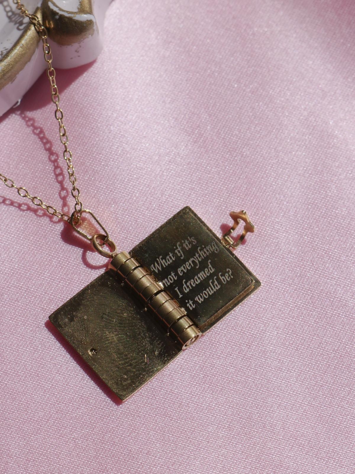 Personalized Written Book Necklace Steel