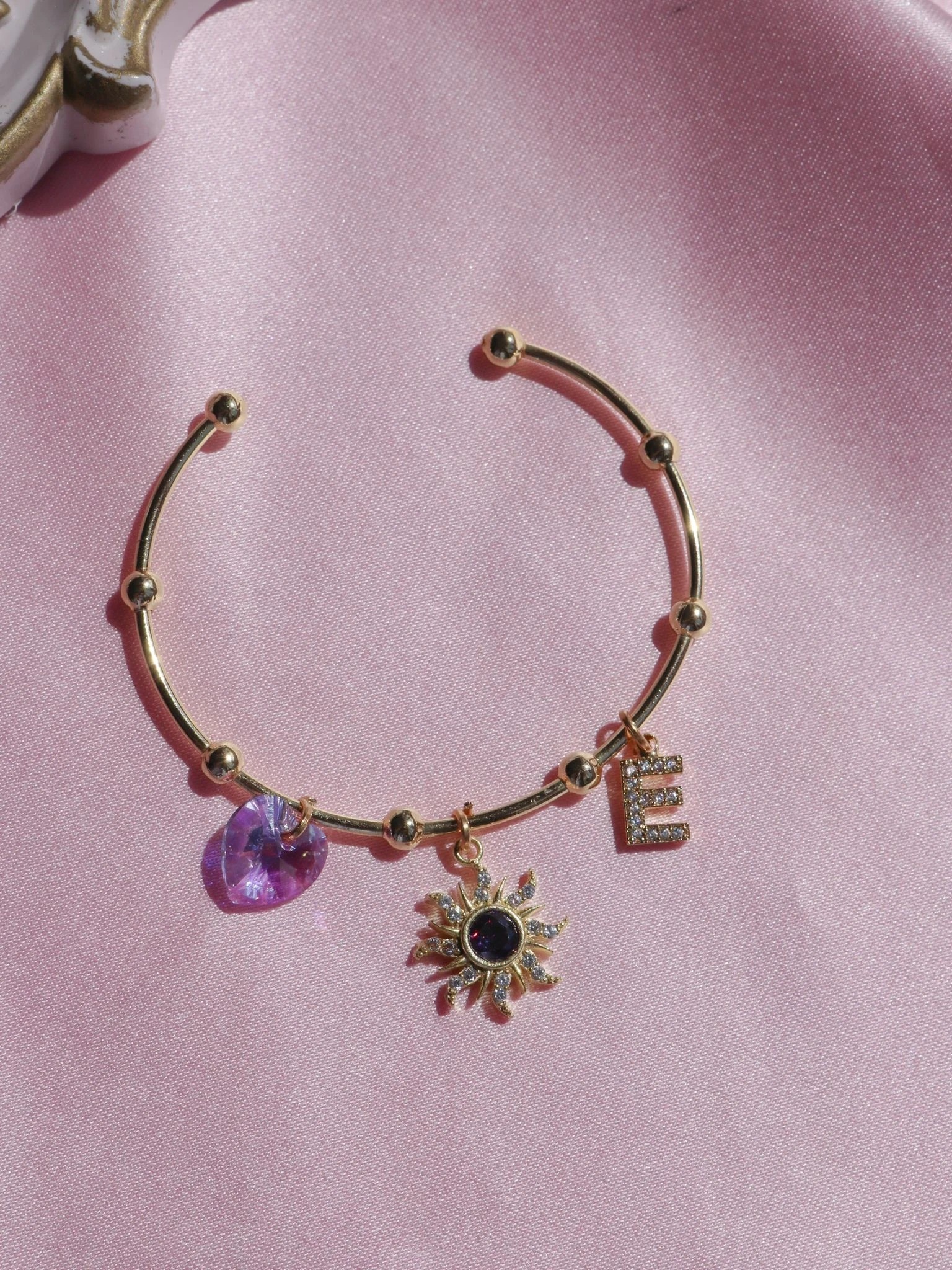 Rapunzel Sun Letter Charm Bracelet