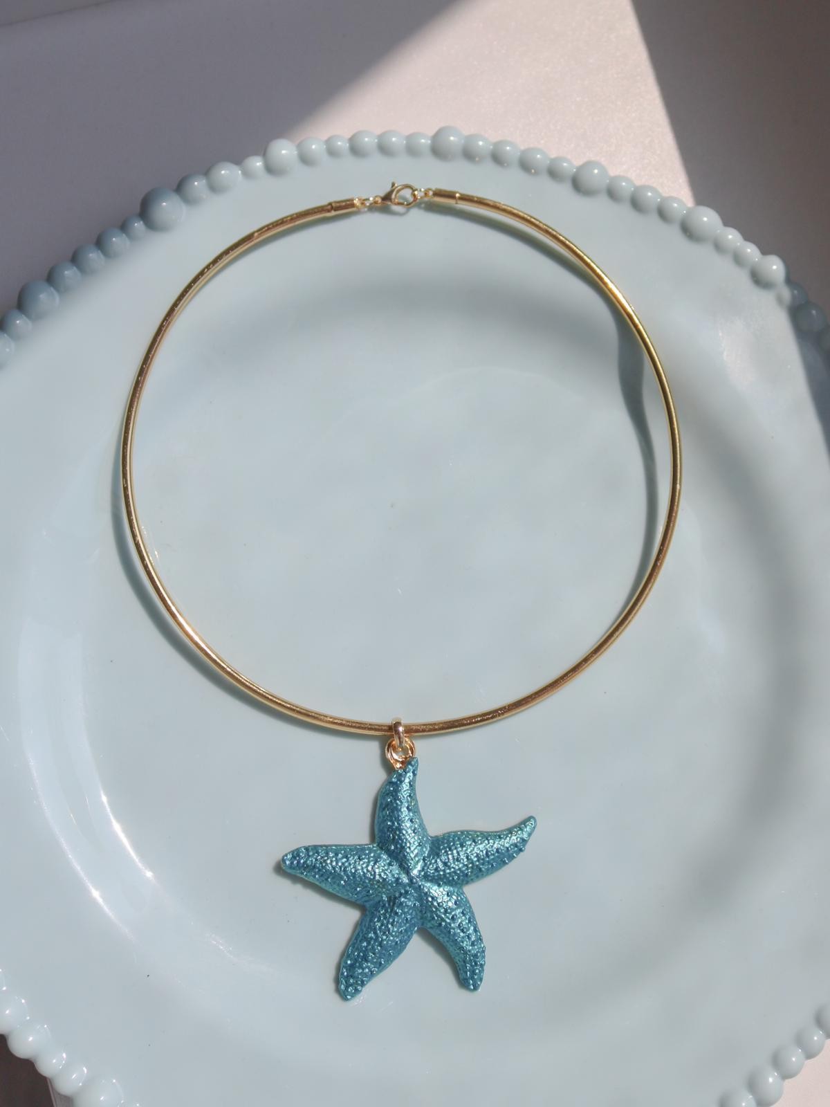 Blue Starfish Kolye