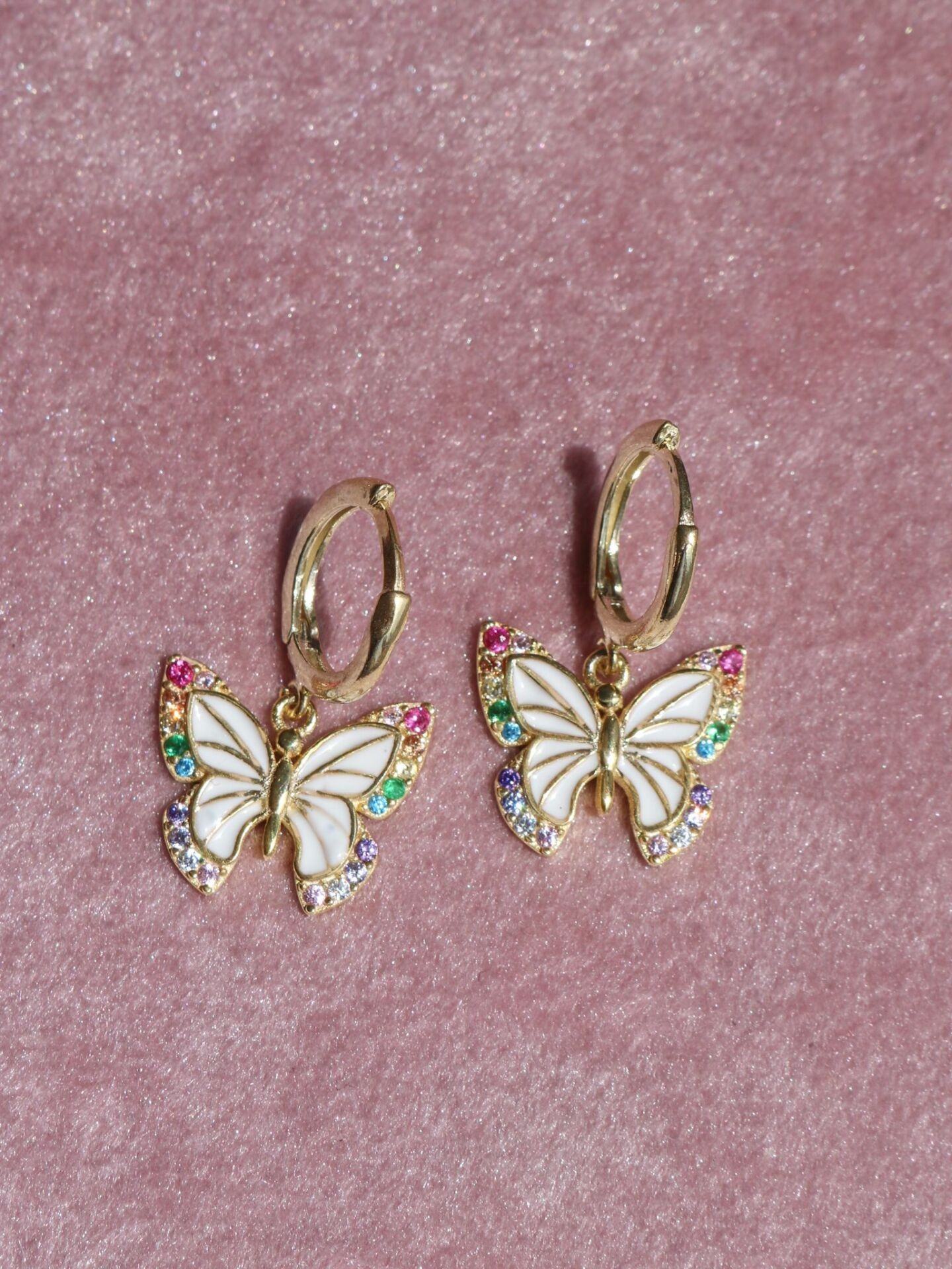 Rainbow Butterfly 925 Silver Earrings