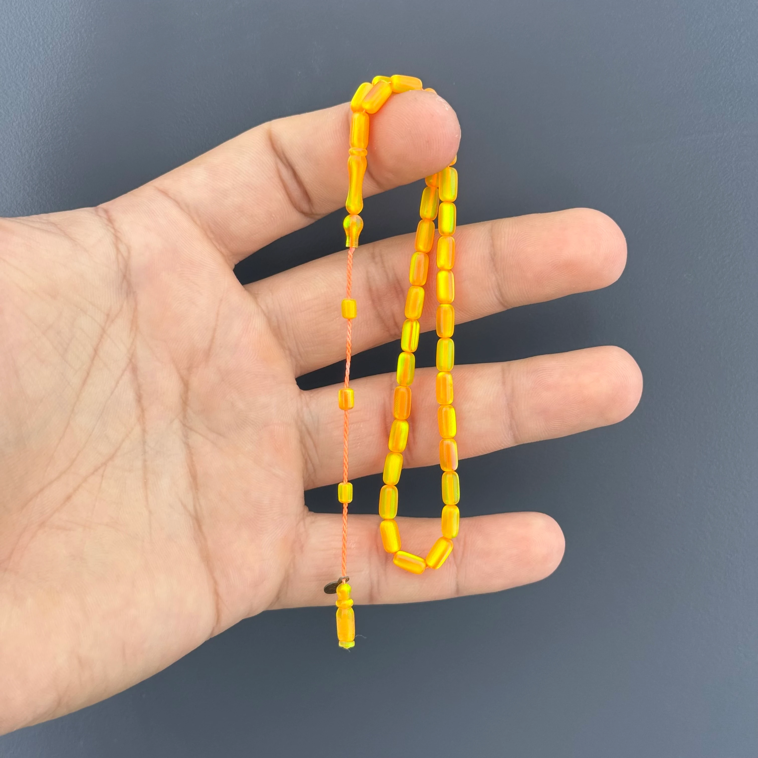 Usta İşçilikli Bilek Boy Turuncu Kapsül Kesim Orijinal Opal Tesbih