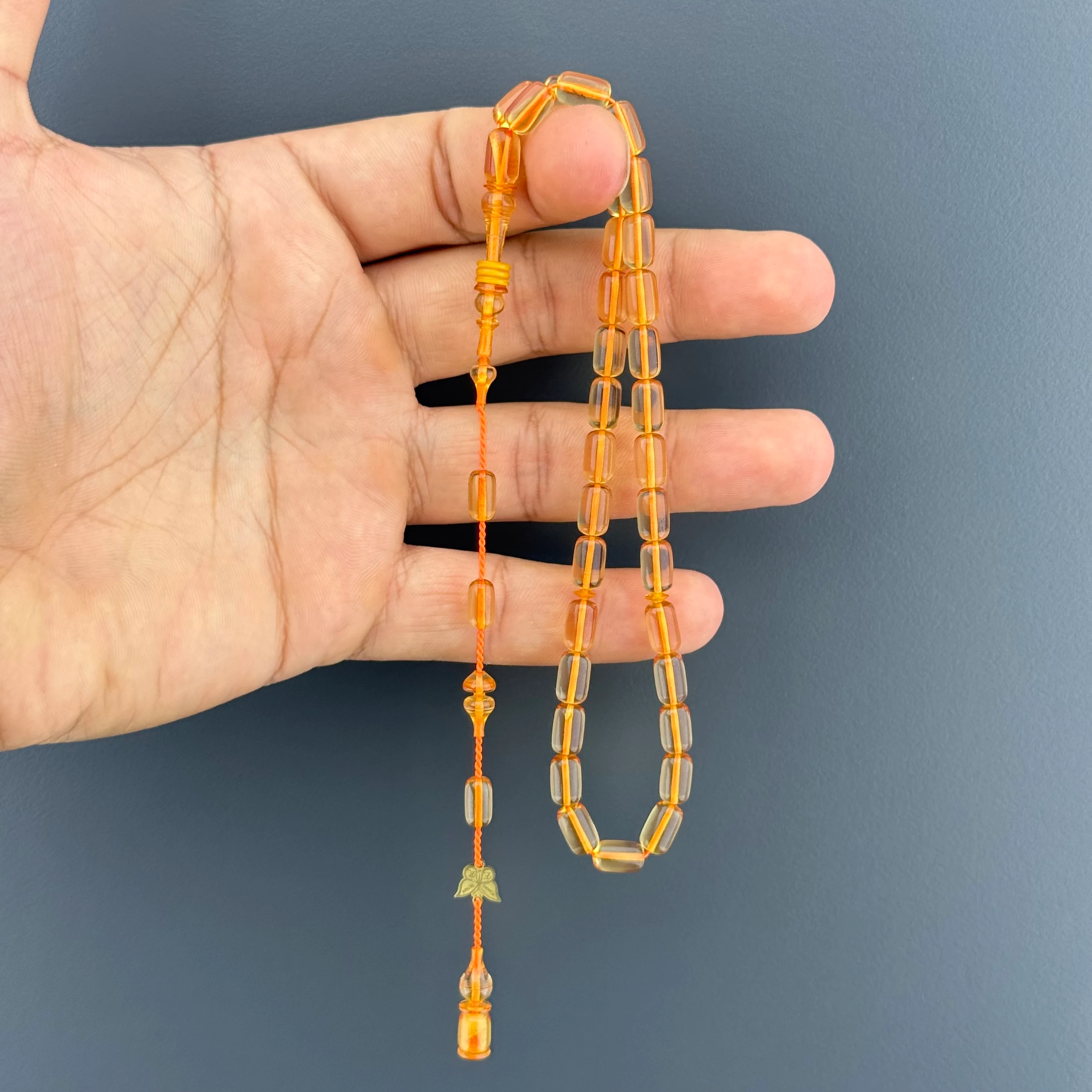 Emine REŞVANİ Usta Halkalı İmame Açık Sarı Ateş Kehribar Tesbih 