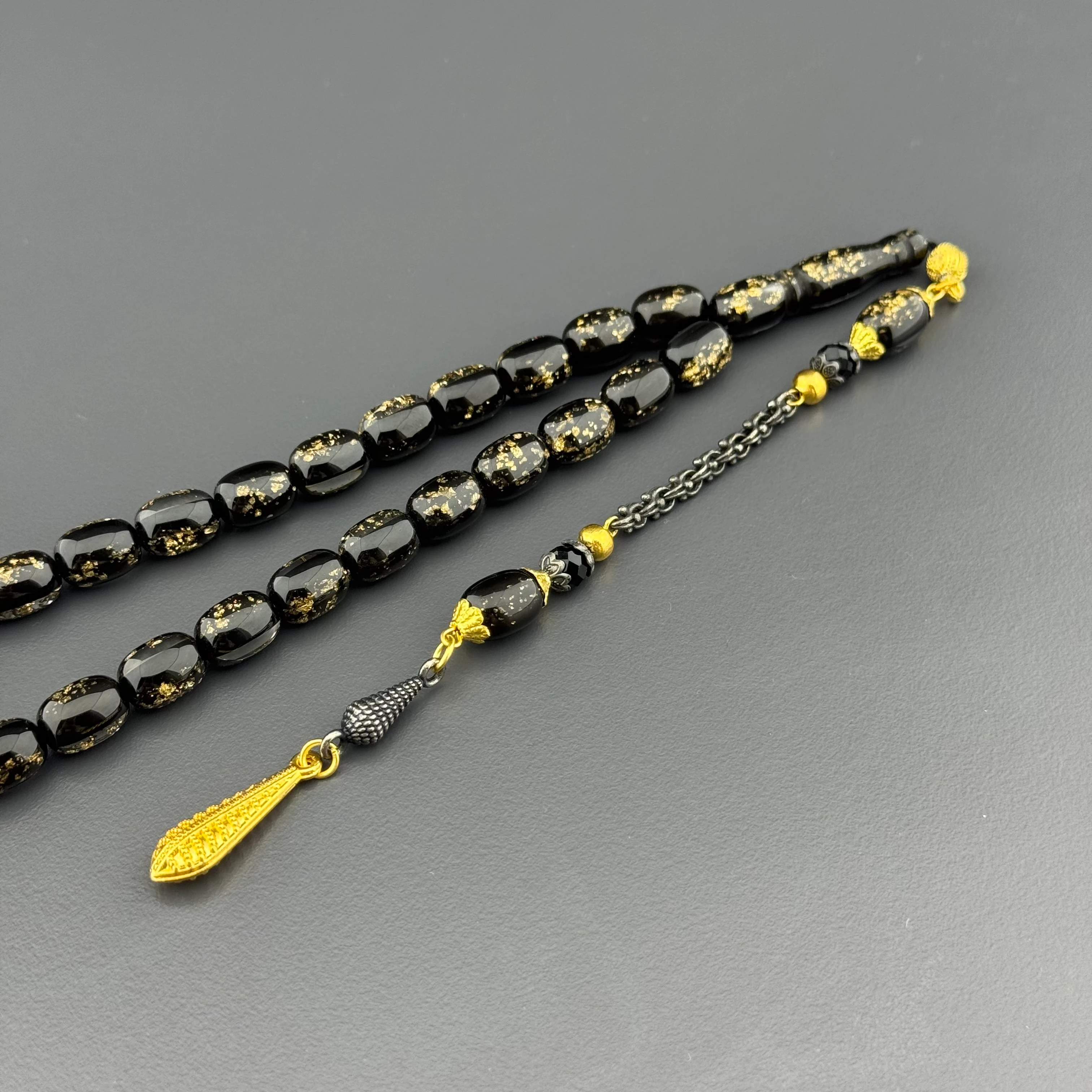 Alpaka Püsküllü Kapsül Kesim Golden Rosary Tesbih