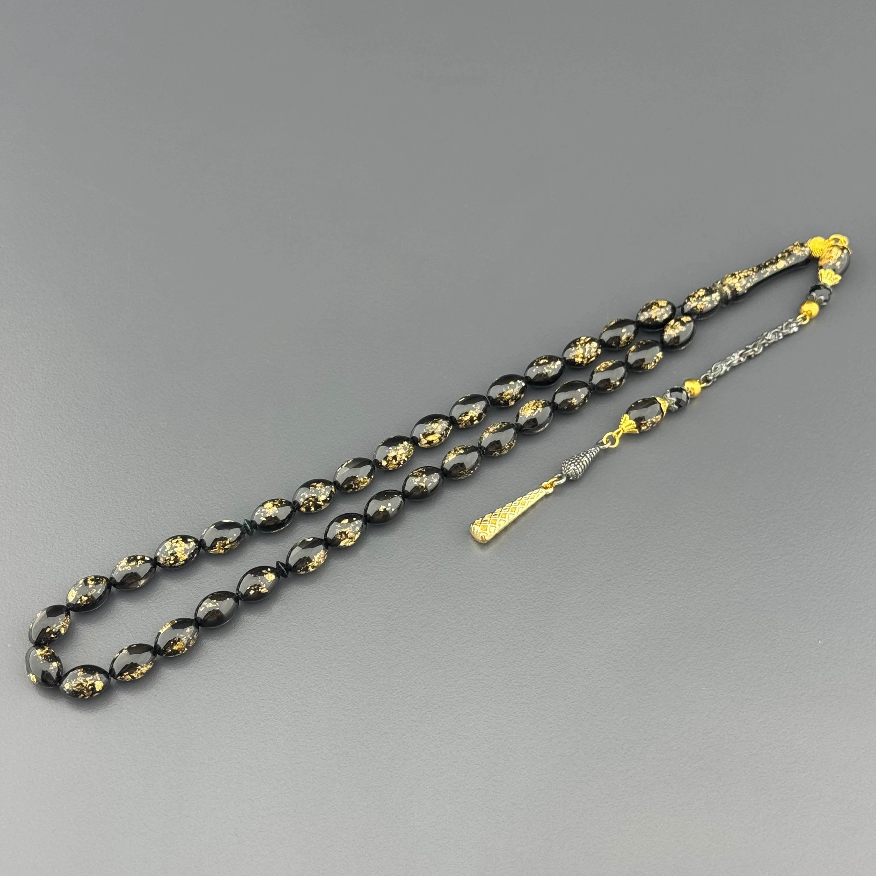 Alpaka Püsküllü Arpa Kesim Golden Rosary Tesbih