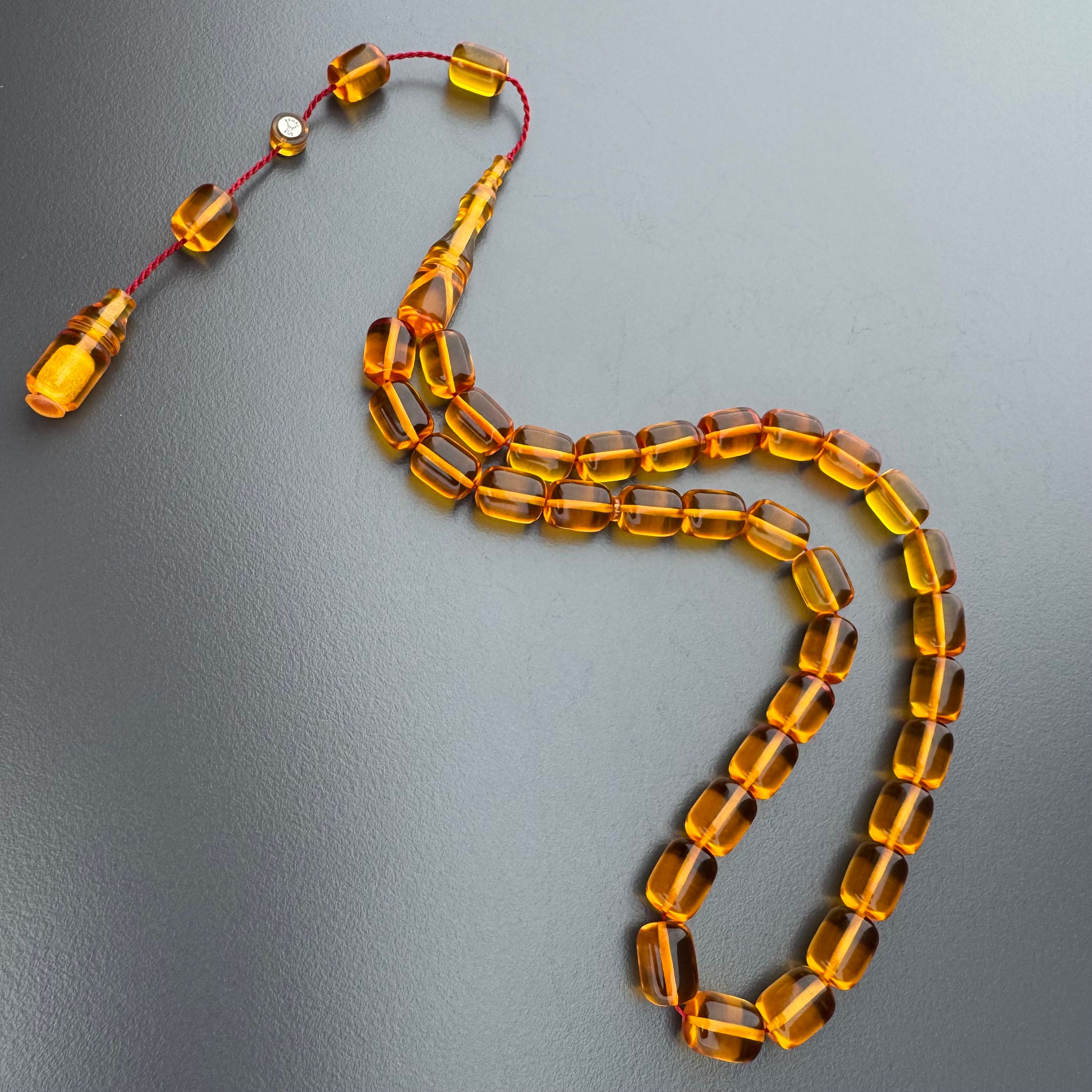 Kemal KUŞ Usta İşçilikli Amber Rengi Ateş Kehribar