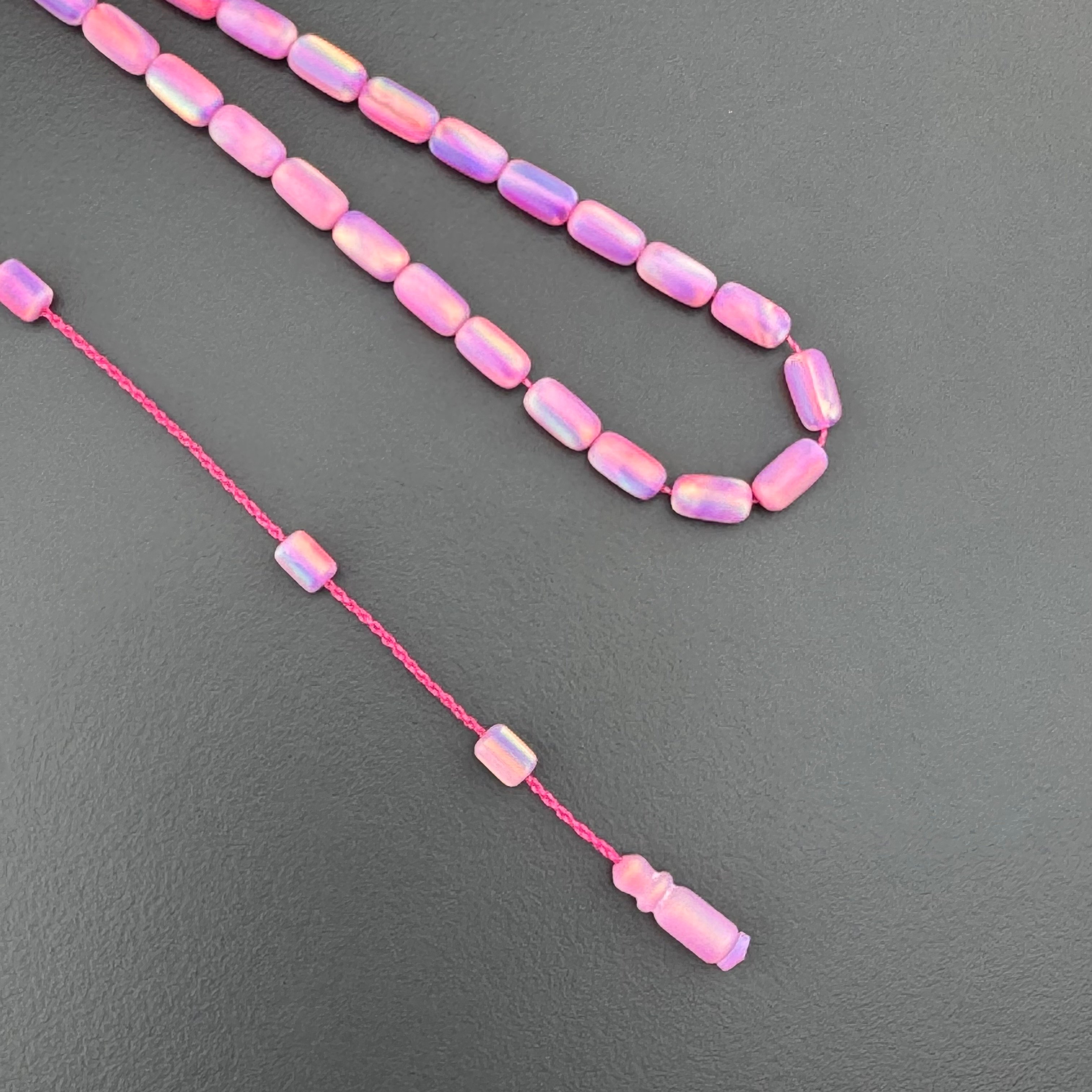 Usta İşçilikli Bilek Boy Pembe Renk Orjinal Opal Tespih