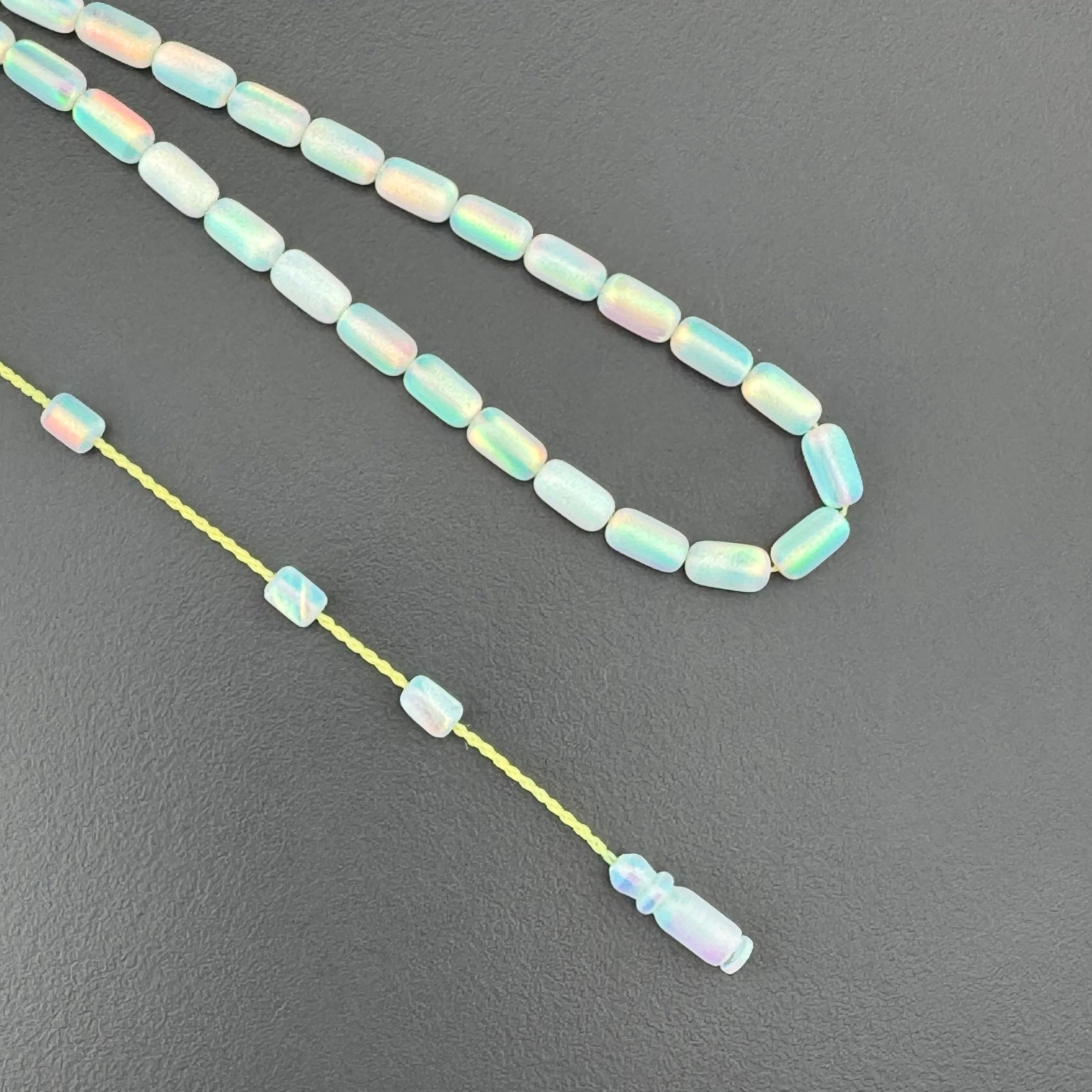 Usta İşçilikli Bilek Boy İnci Beyazı Kapsül Kesim Orjinal Opal Tespih