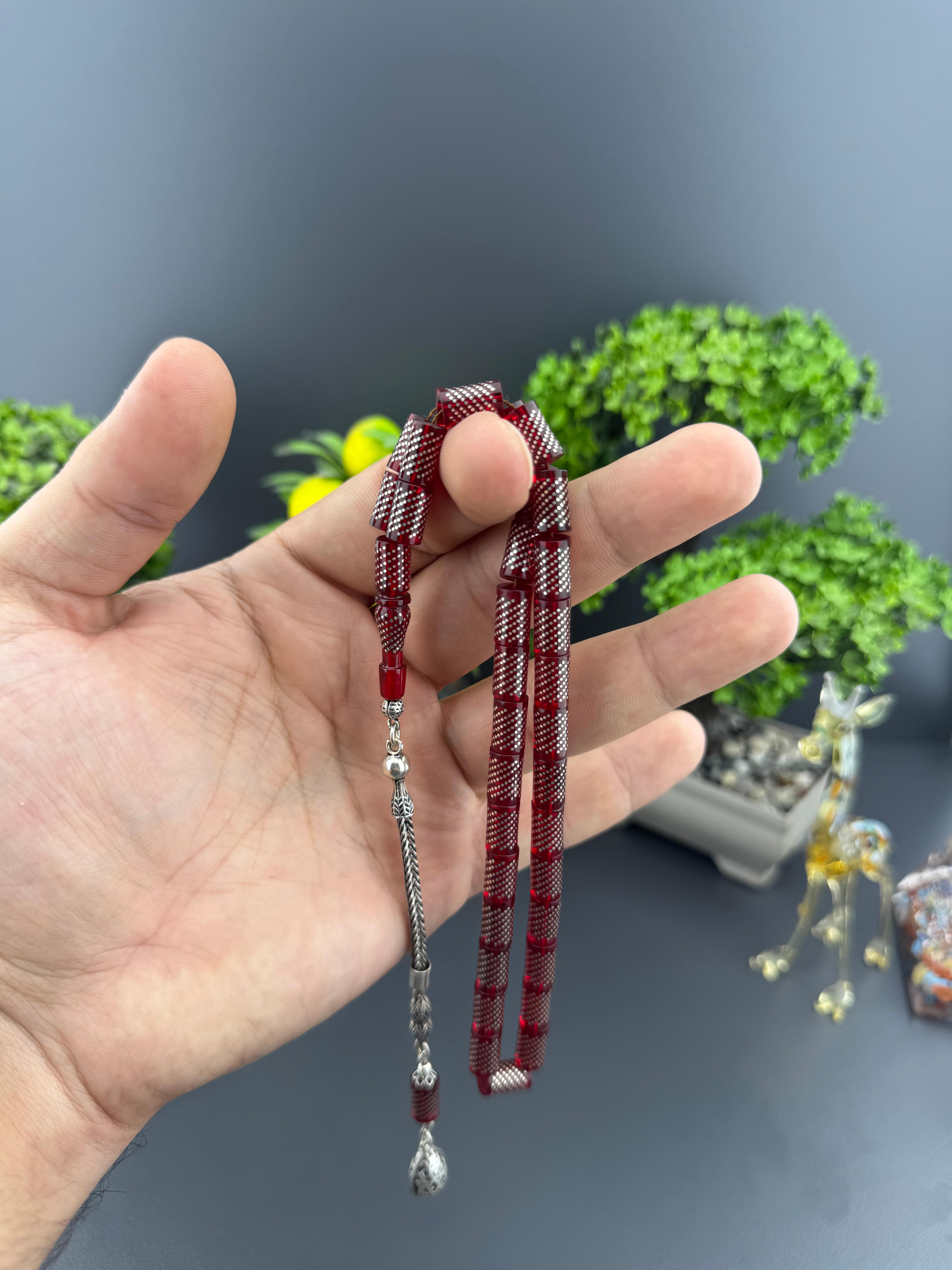 GÜMÜŞ İŞLEMELİ ATEŞ KEHRİBAR