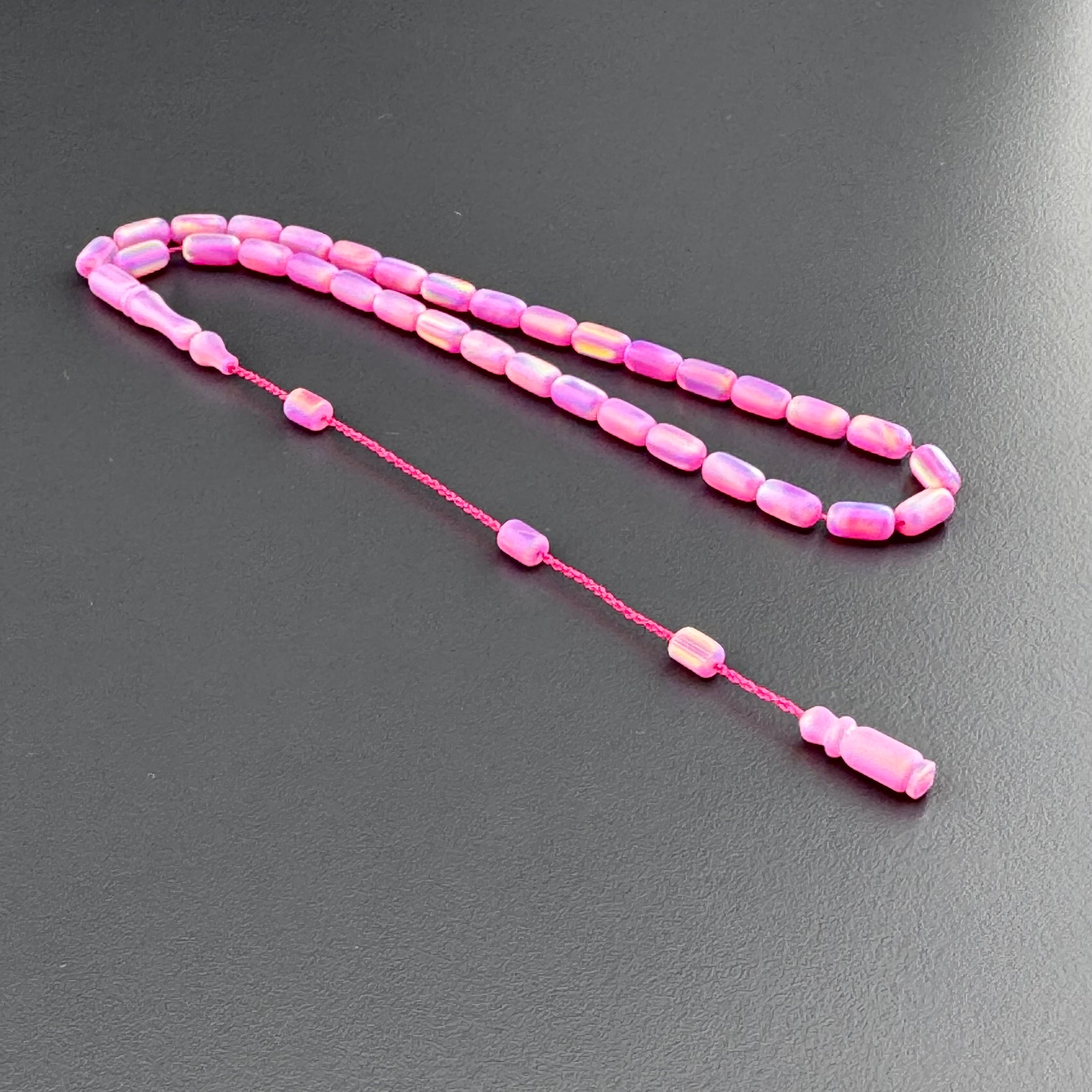 Usta İşçilikli Bilek Boy Pembe Renk Orjinal Opal Tespih