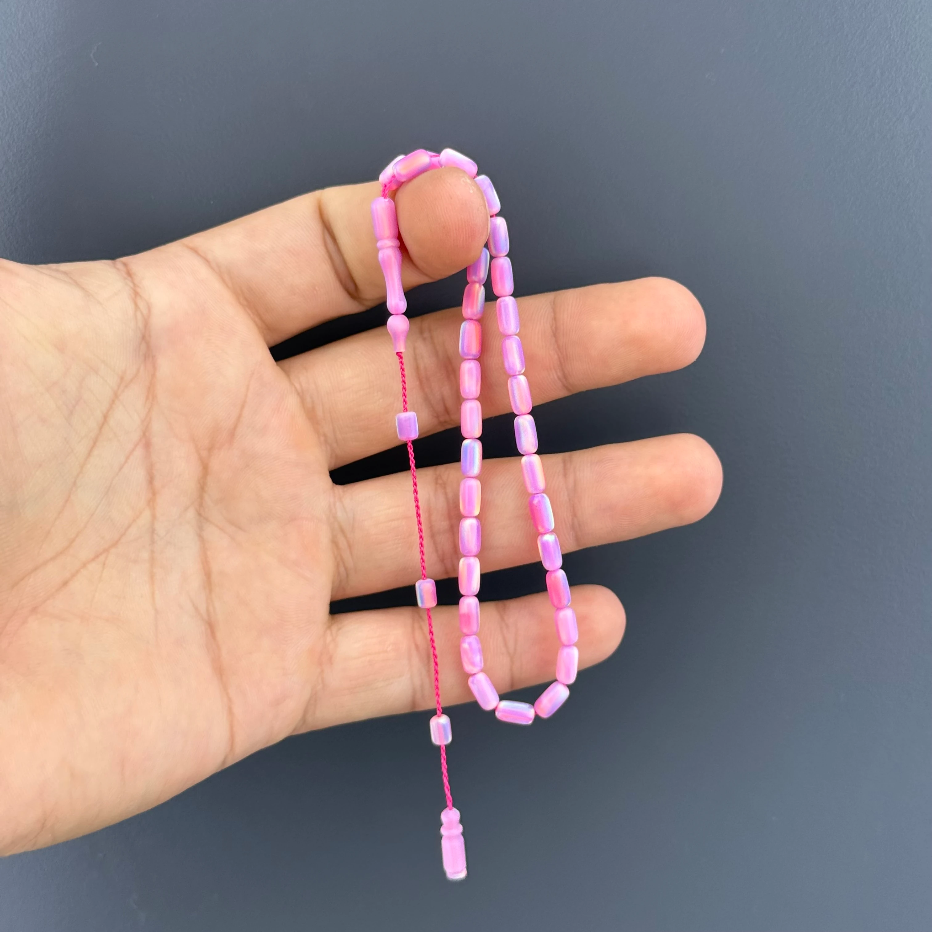 Usta İşçilikli Bilek Boy Pembe Renk Orijinal Opal Tesbih
