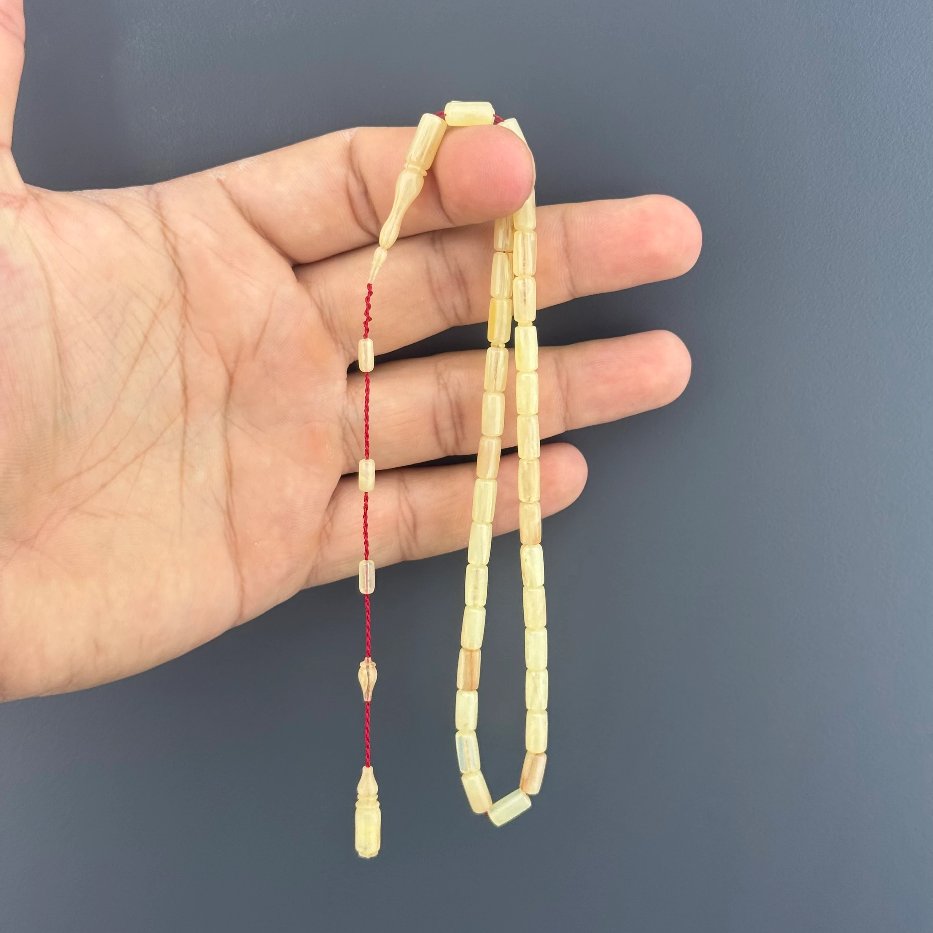 Özel Usta İşçilikli Bej Kapsül Kesim Sistemli Eski Alman Istaka Obje Tesbih