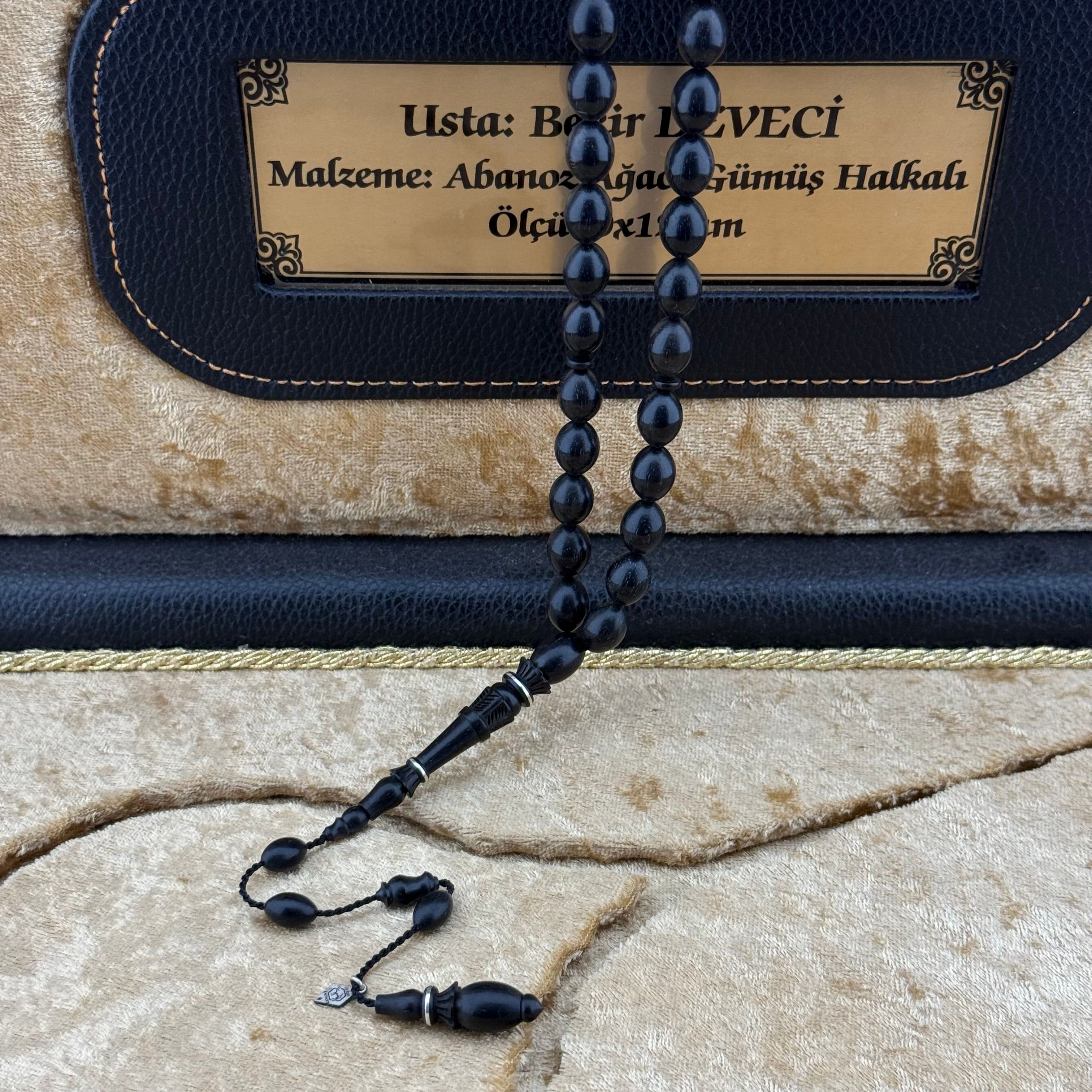 Bekir Deveci Usta Arpa Kesim Gümüş Detaylı İmame Abanoz Ağacı Tesbih
