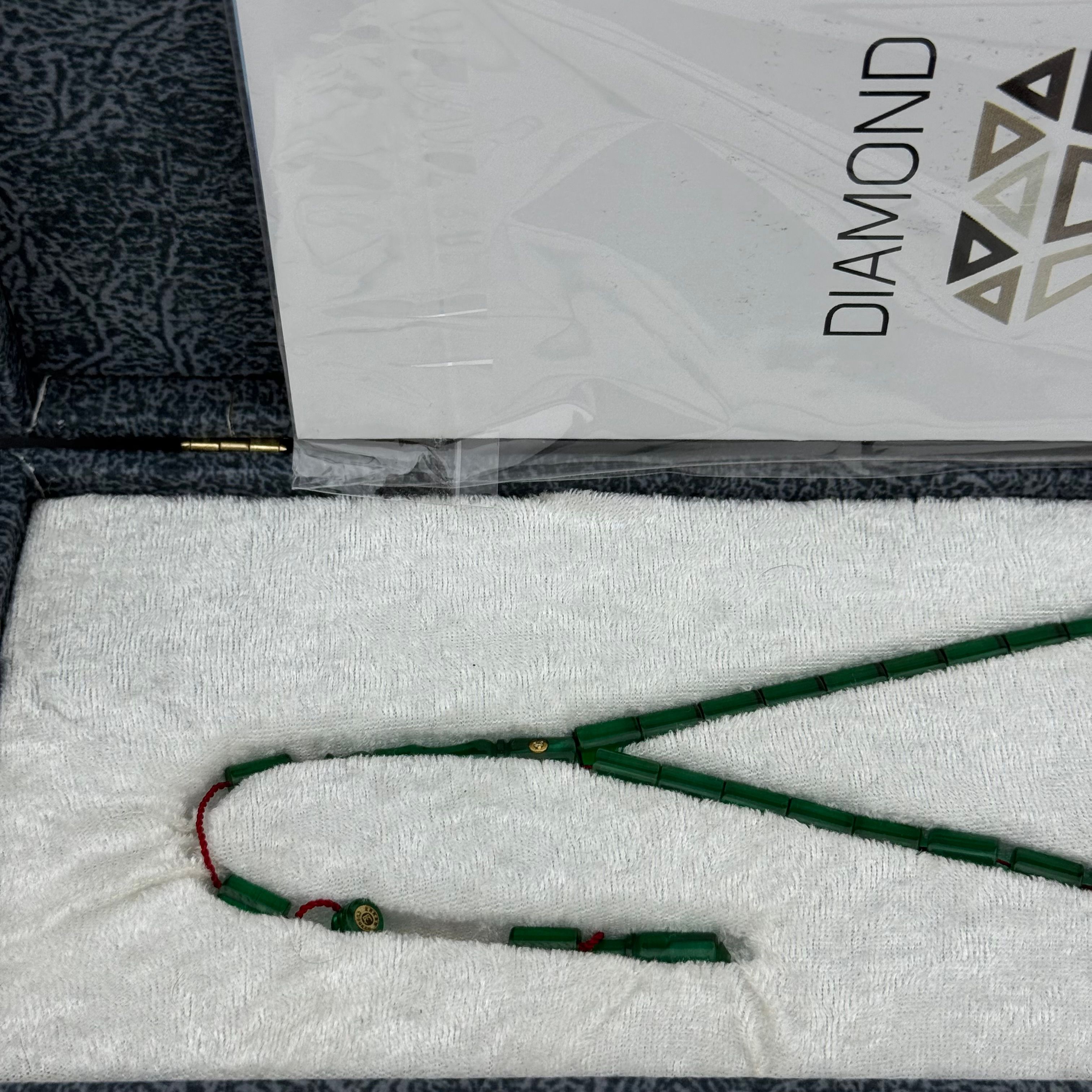 Erkan Çubukçu Usta İşçilikli Özel Diamond Serisi Sertifikalı Koleksiyonluk Pırlanta İmameli Zümrüt Yeşili Ateş Kehribar Tesbih