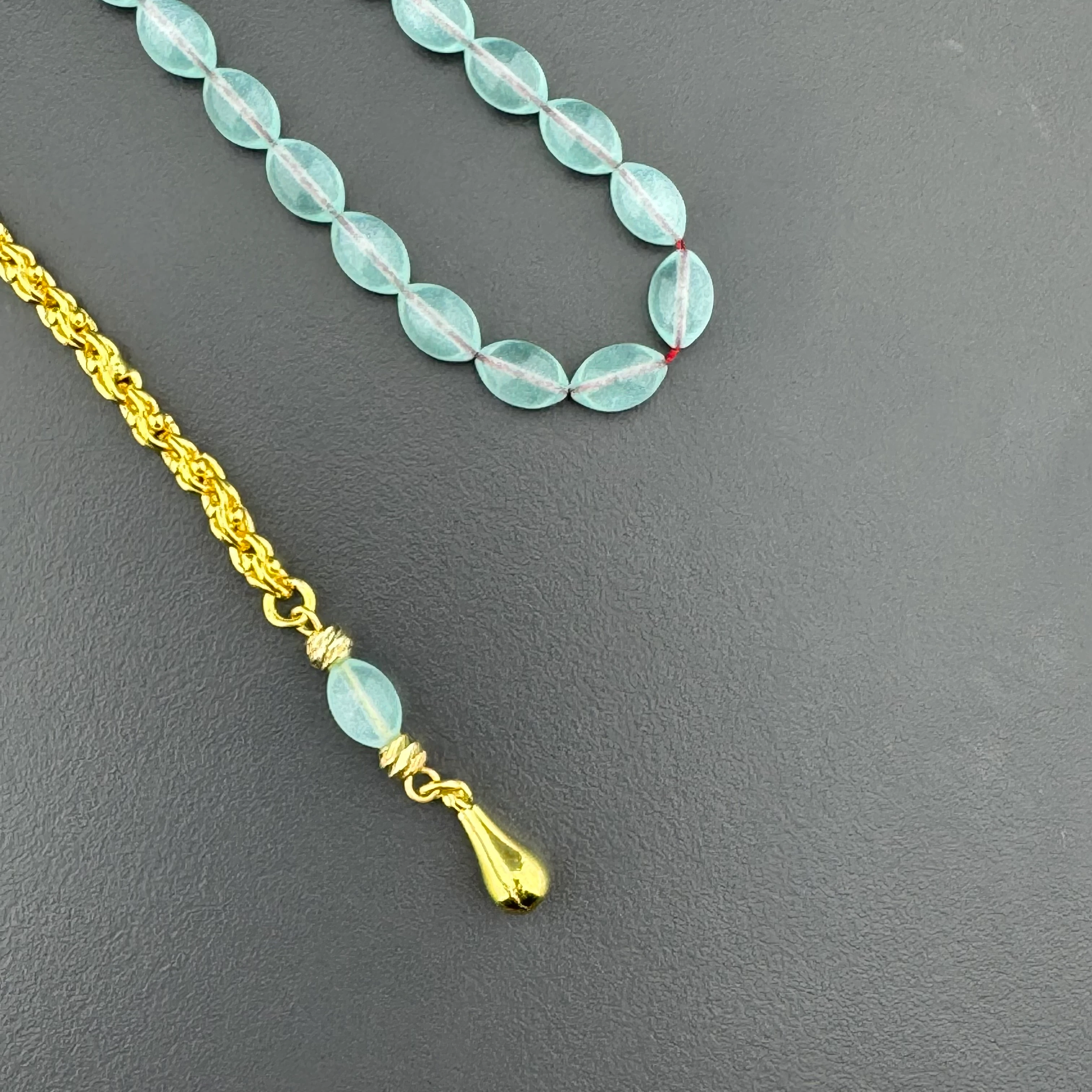 Bilek Boy 925 ayar Gümüş püsküllü Cam Göbeği Yeşil Alman Bakalit Tesbih