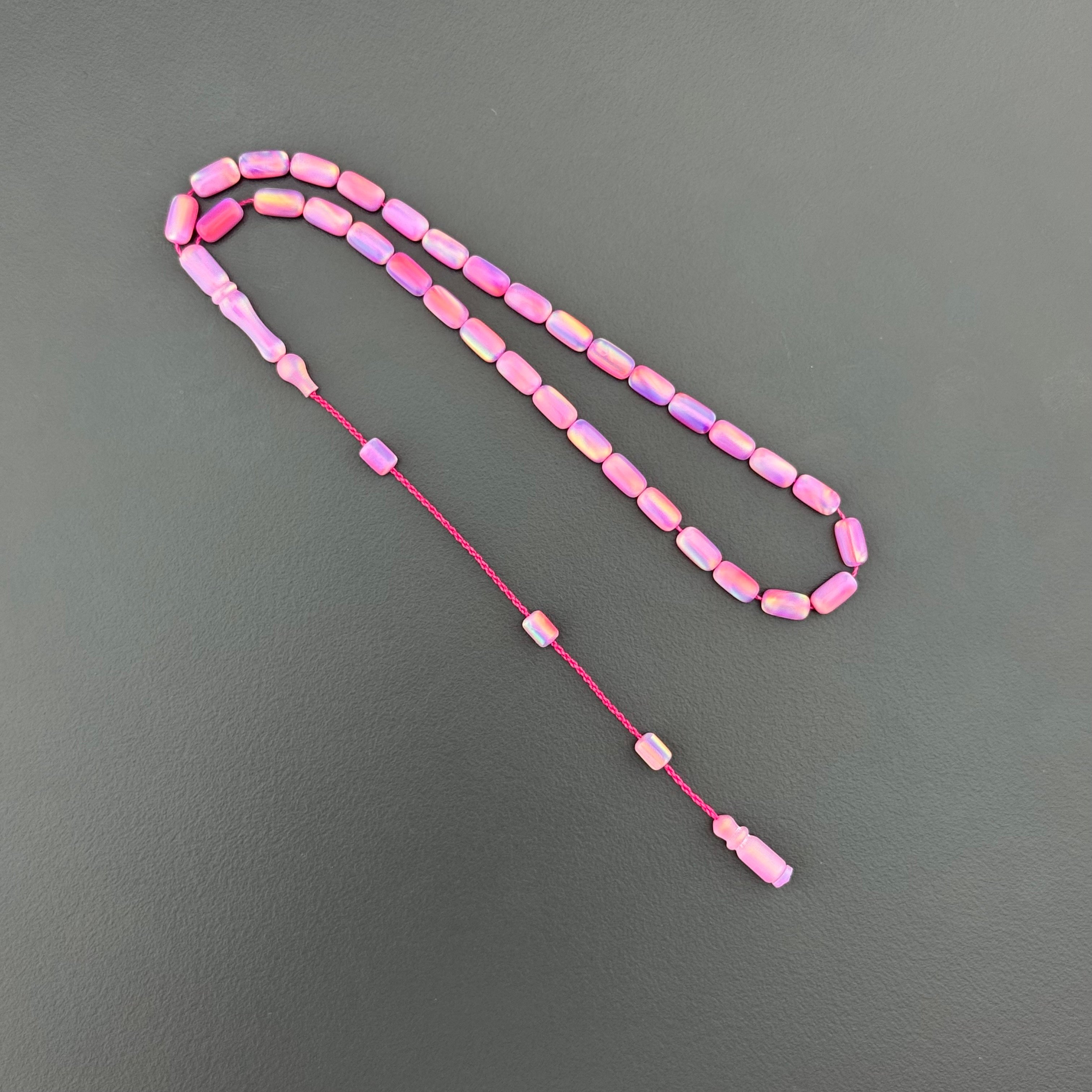 Usta İşçilikli Bilek Boy Pembe Renk Orjinal Opal Tespih