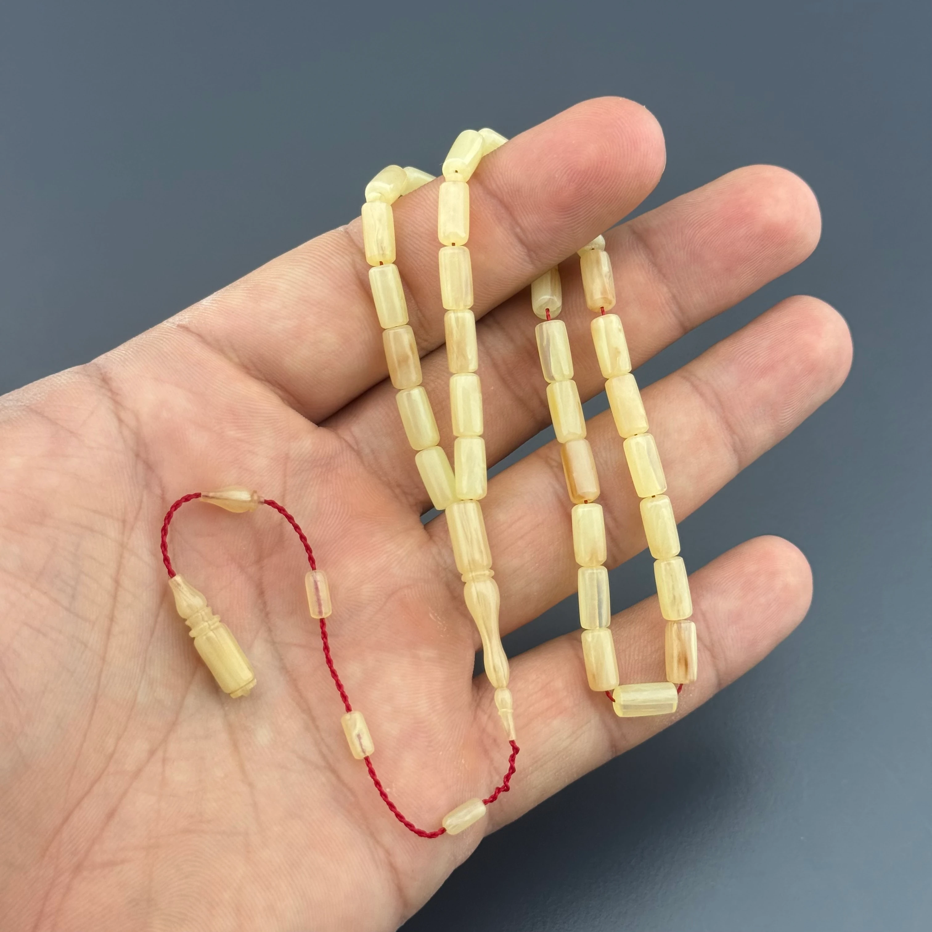 Özel Usta İşçilikli Bej Kapsül Kesim Sistemli Eski Alman Istaka Obje Tesbih