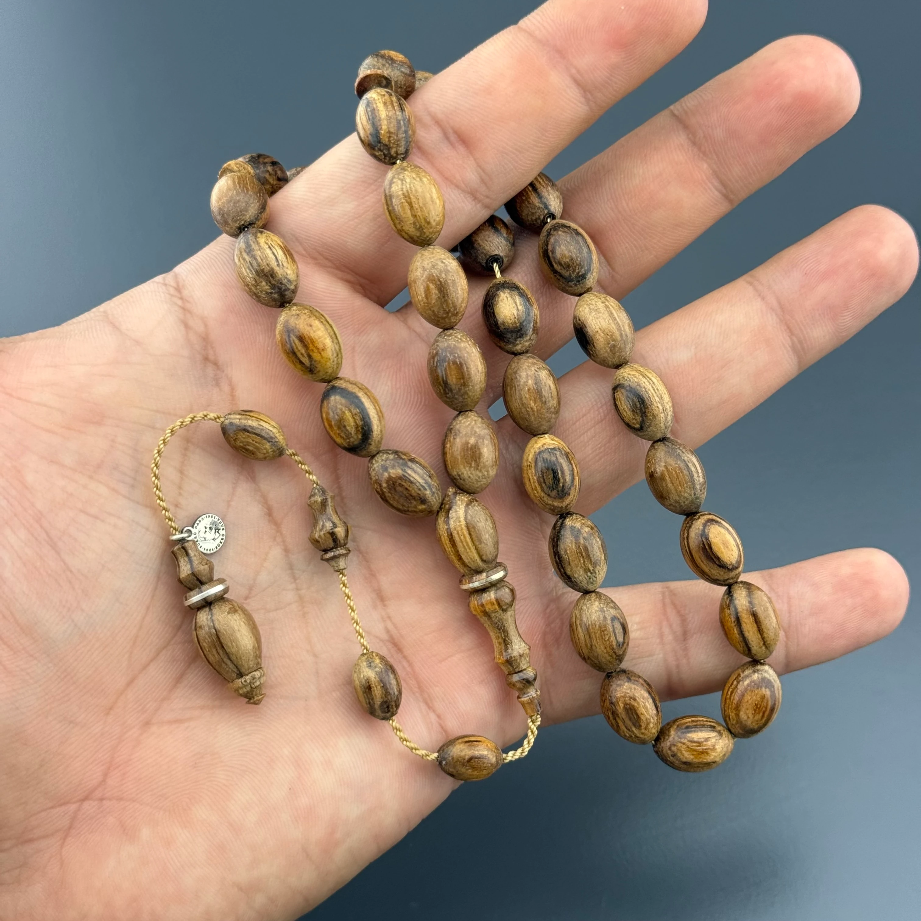 Şükrü BABA Usta İşçilikli Öd Ağacı Özel İşçilik Doğal Desenli Ağaç Tesbih