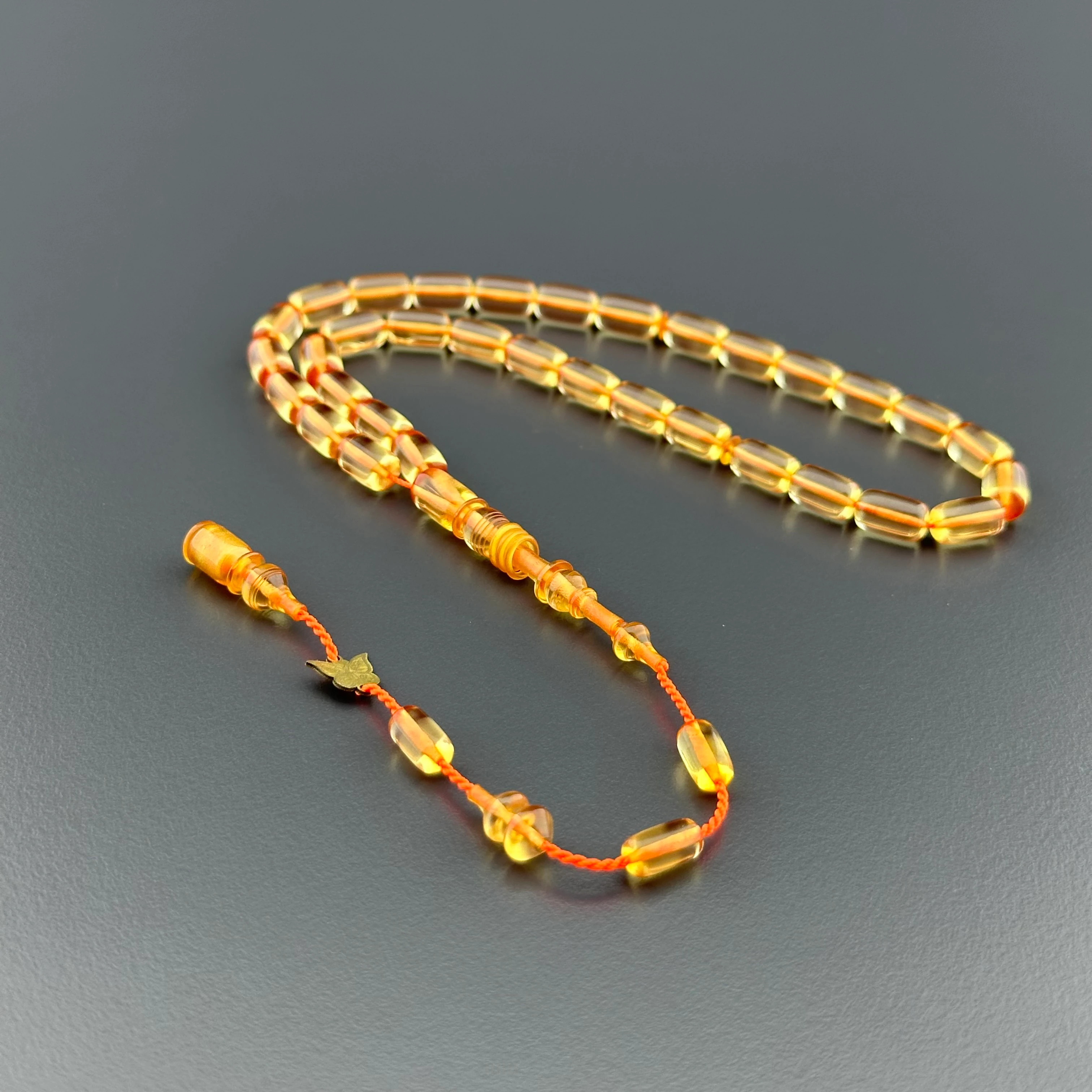 Emine REŞVANİ Usta Halkalı İmame Açık Sarı Ateş Kehribar Tesbih 