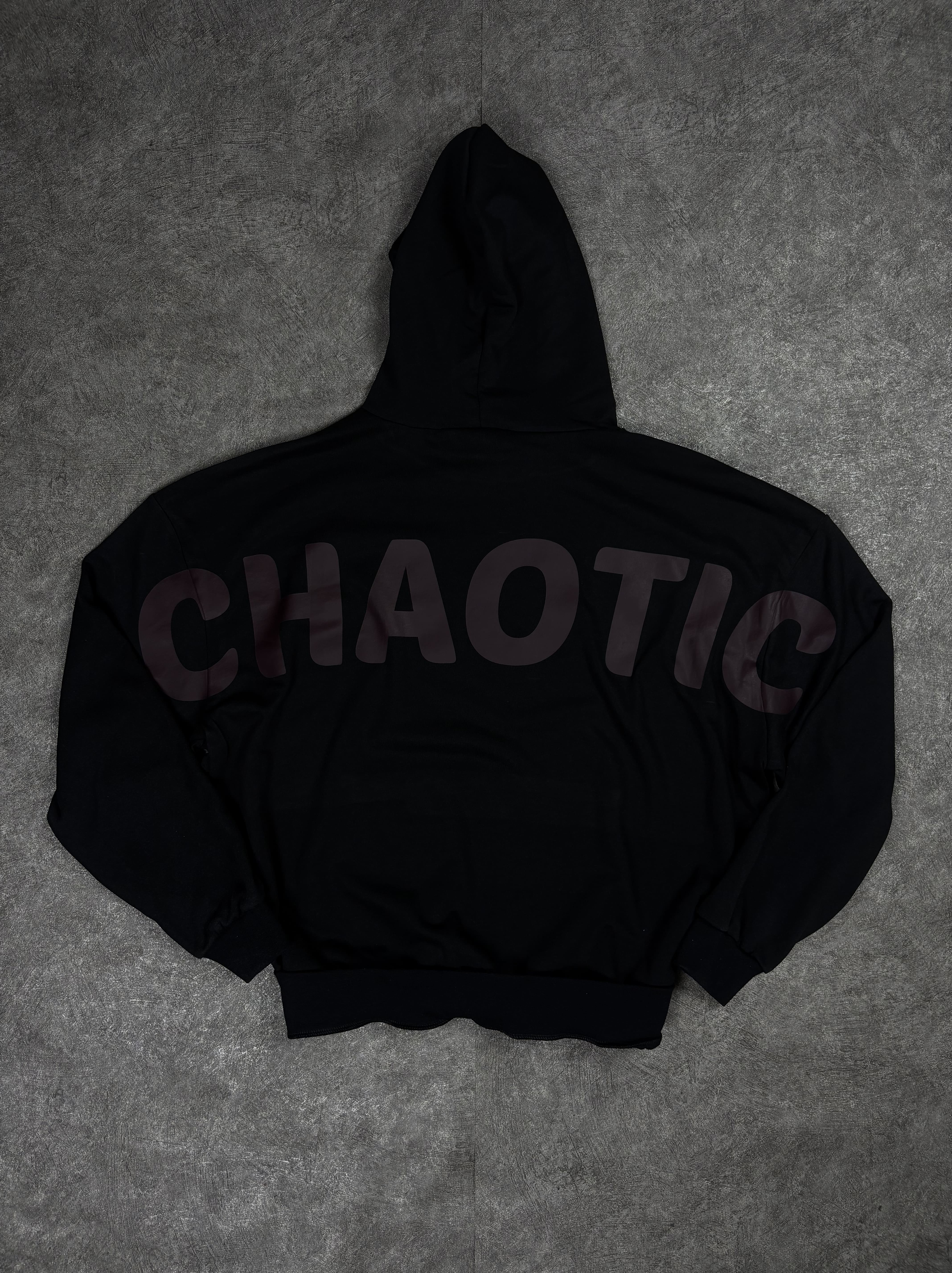 CHAOTIC Baskılı Oversize Siyah Sweatshirt - Siyah