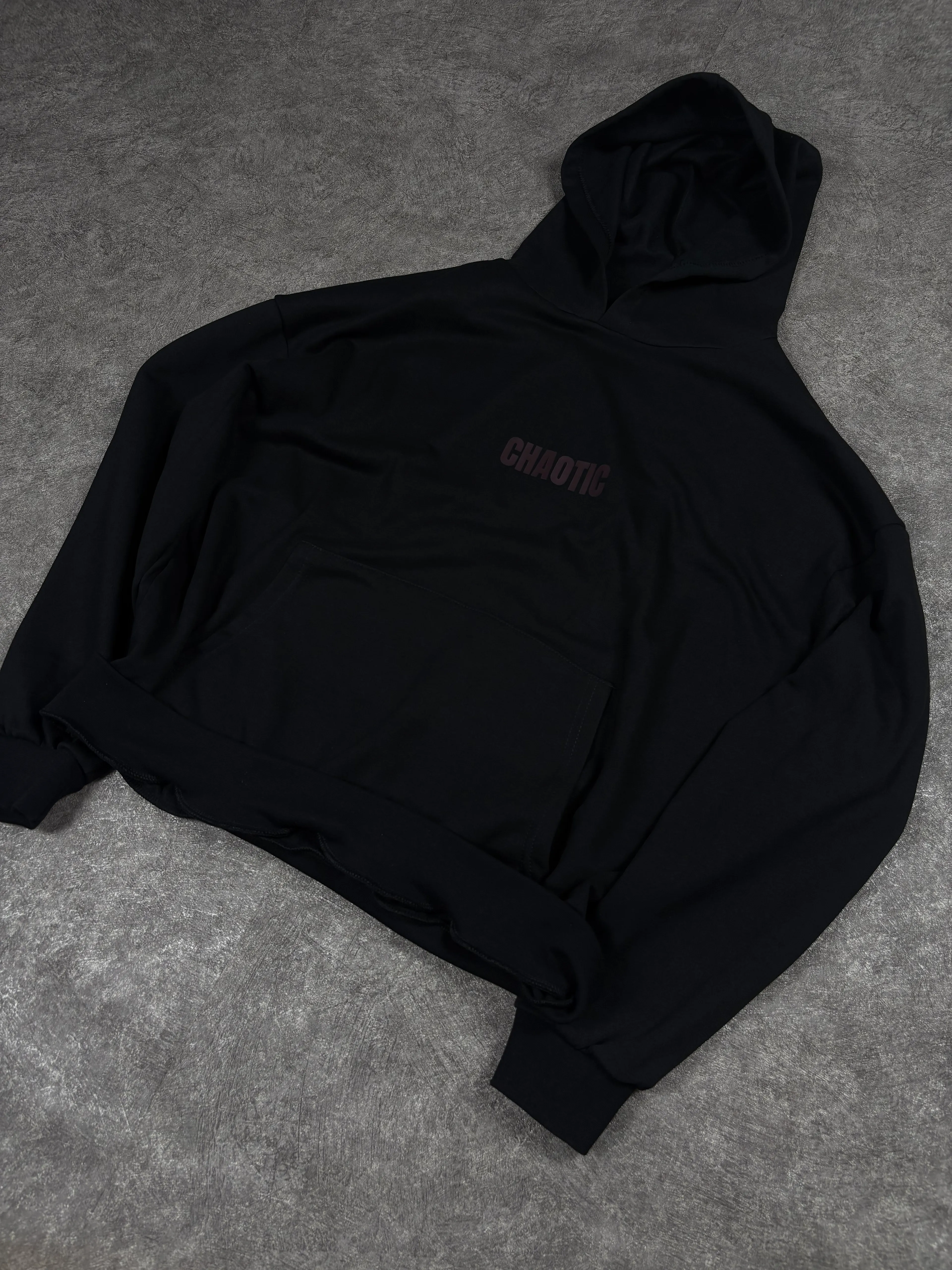 CHAOTIC Baskılı Oversize Siyah Sweatshirt