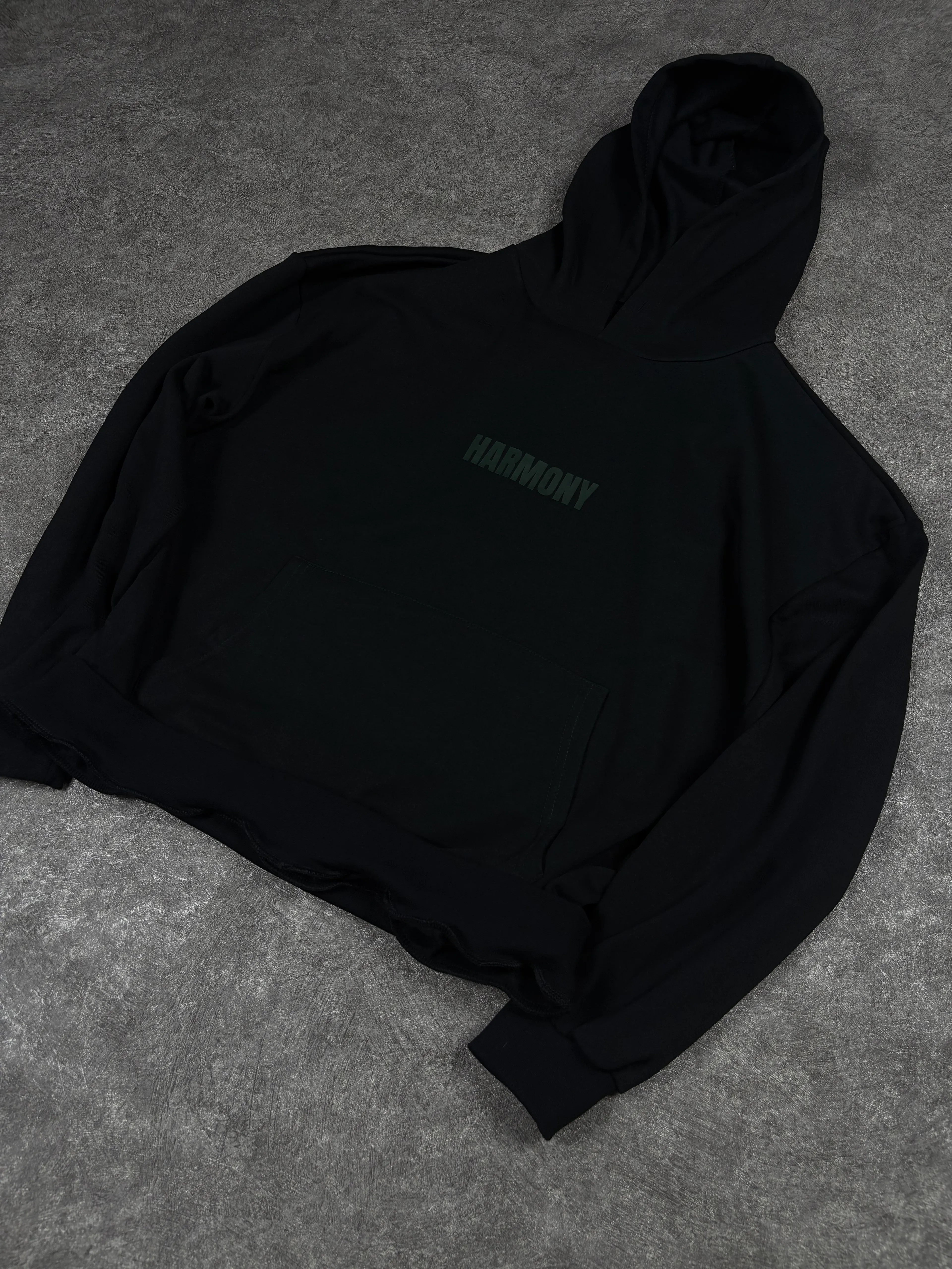 HARMONY Baskılı Oversize Siyah Sweatshirt