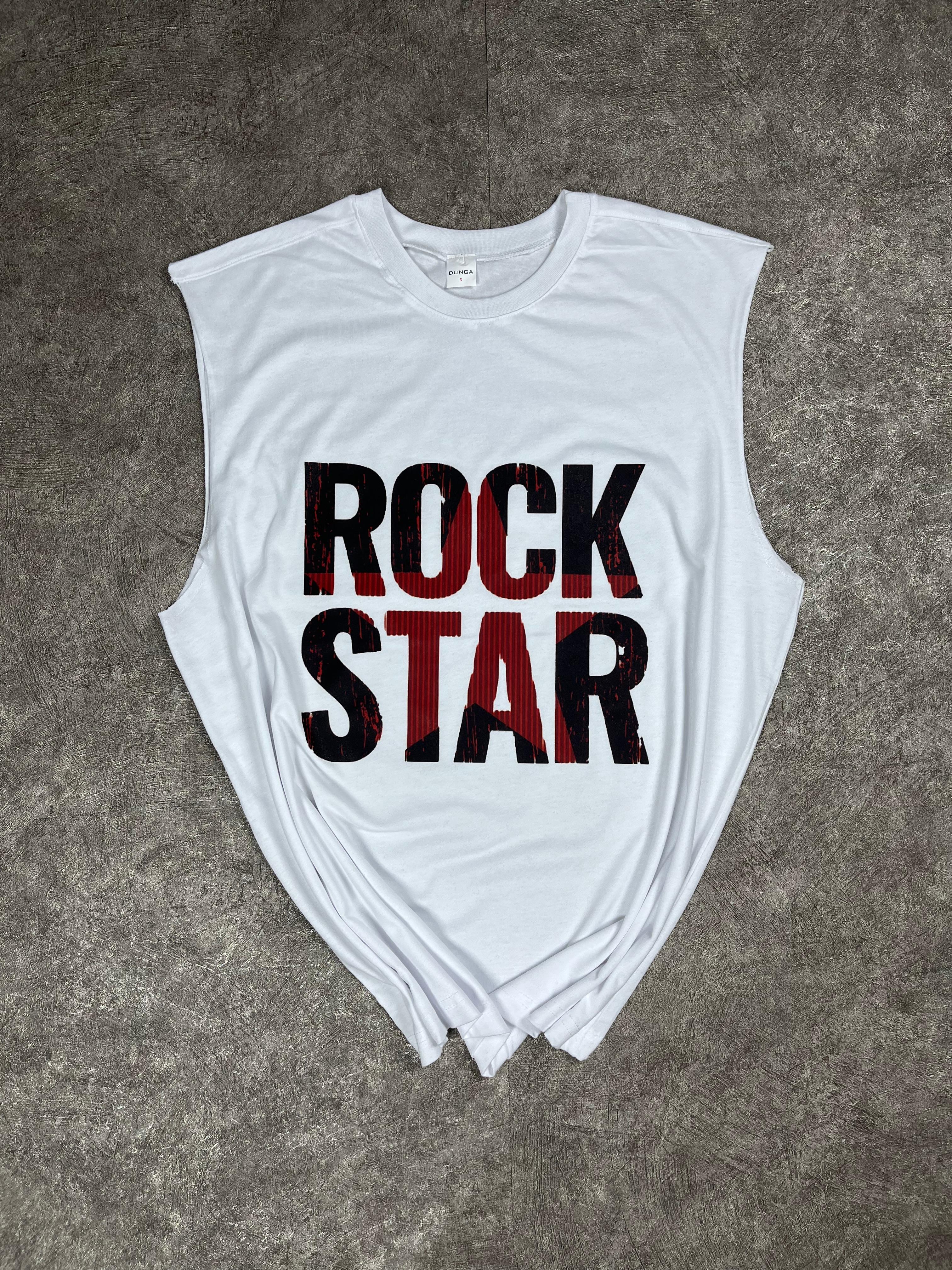 Rockstar Baskılı Oversize Atlet