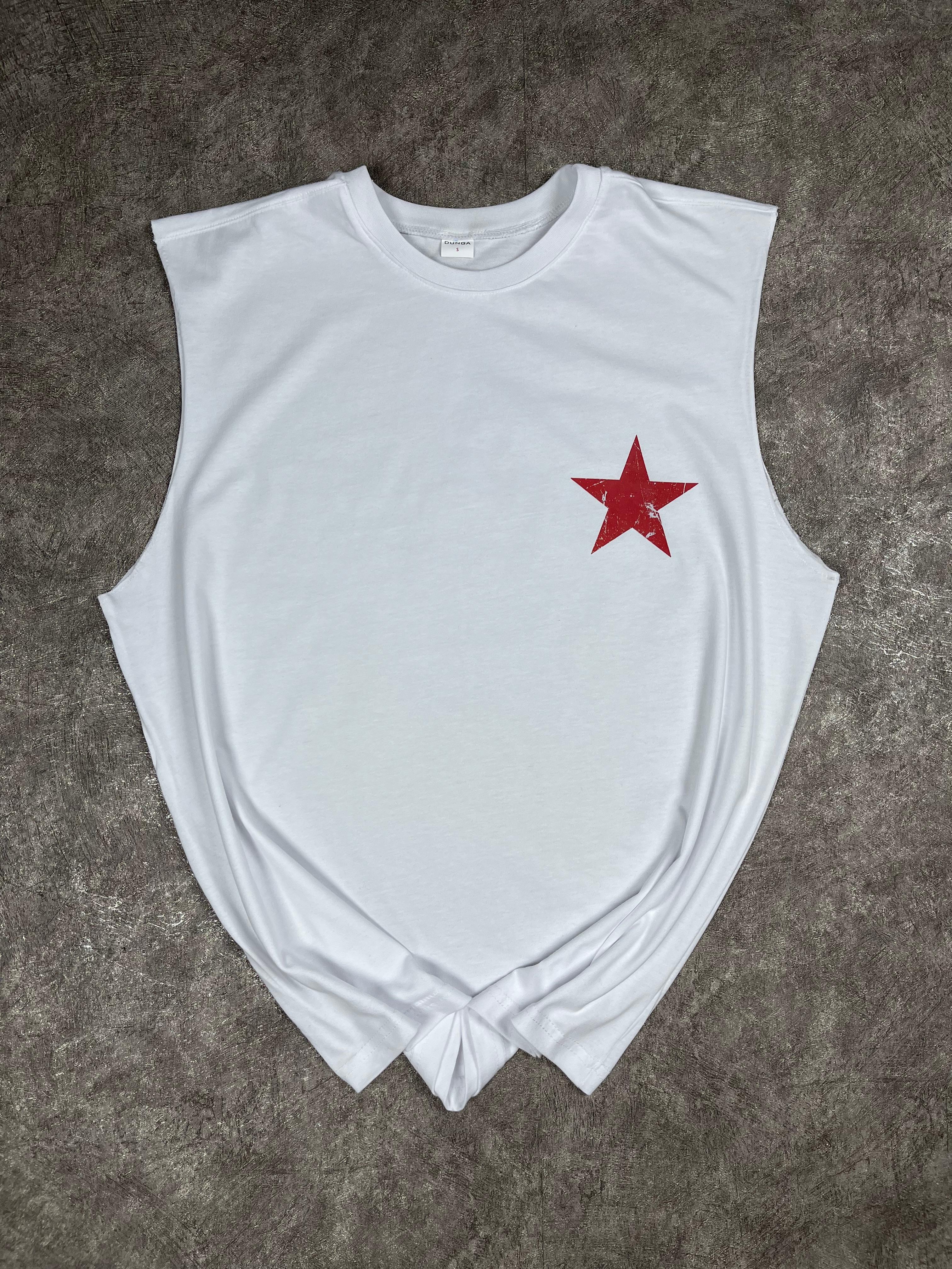 Vintage Yıldız Baskılı Oversize Atlet