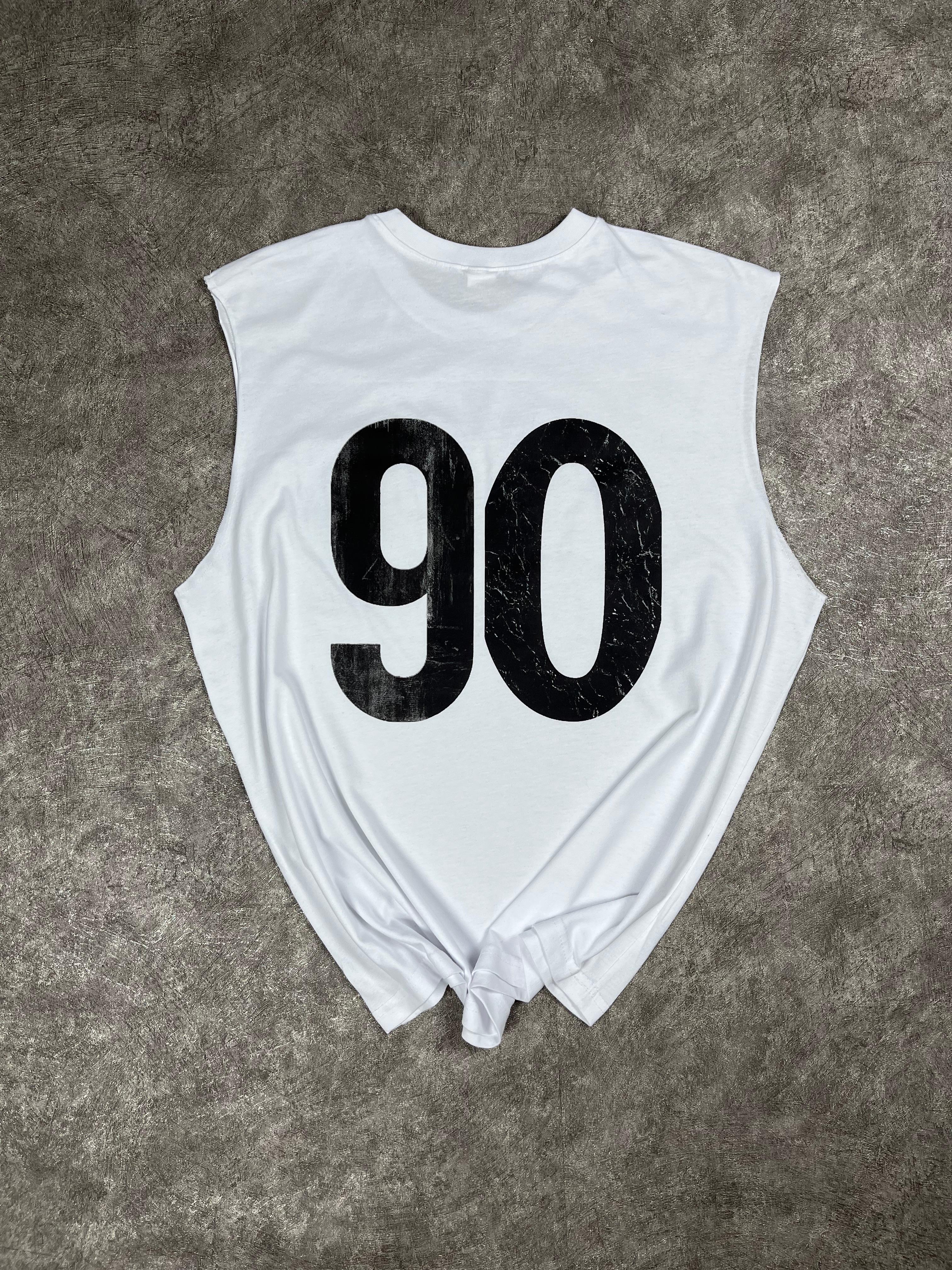 90 Baskılı Oversize Atlet - Beyaz