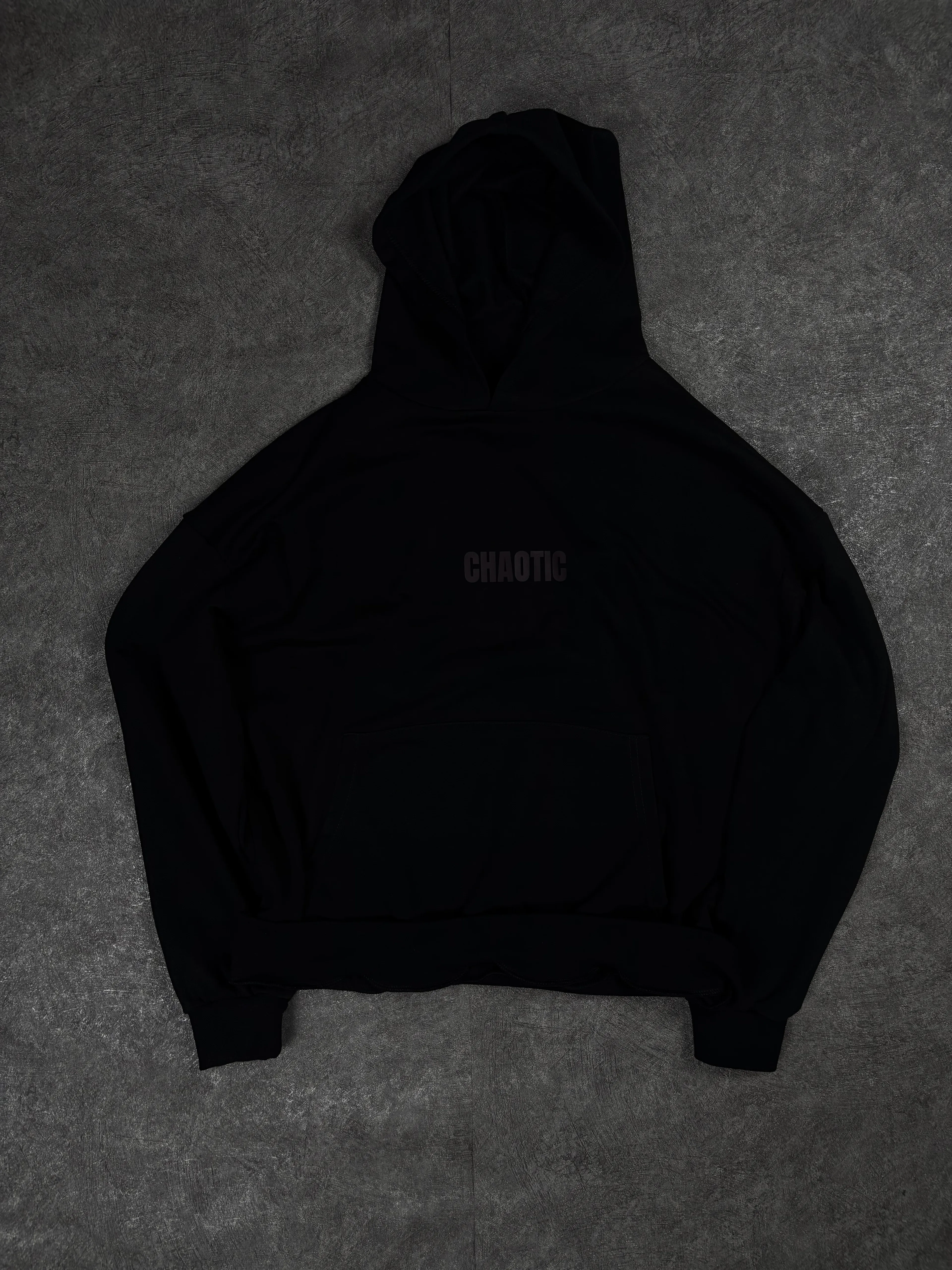 CHAOTIC Baskılı Oversize Siyah Sweatshirt