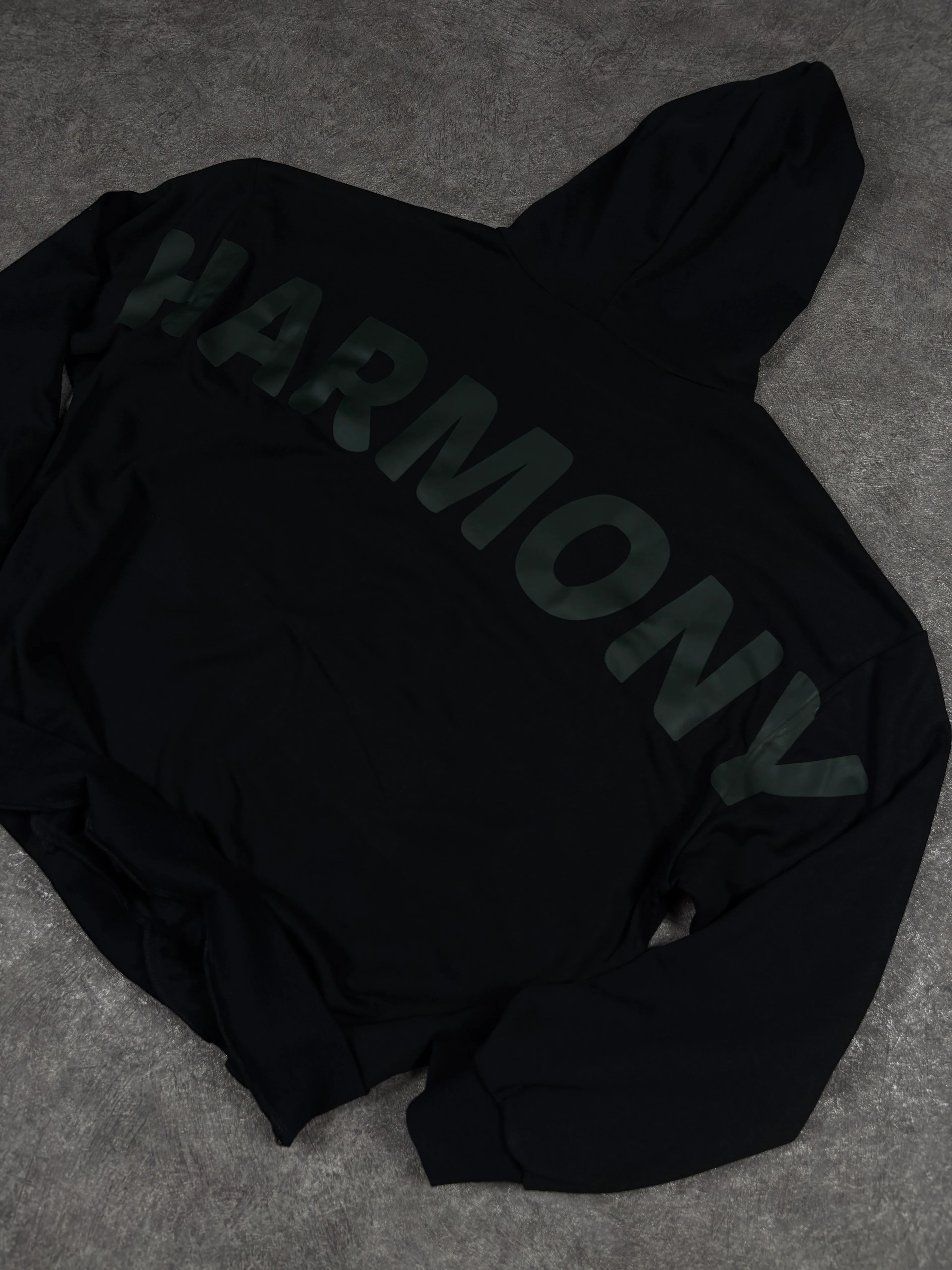 HARMONY Baskılı Oversize Siyah Sweatshirt