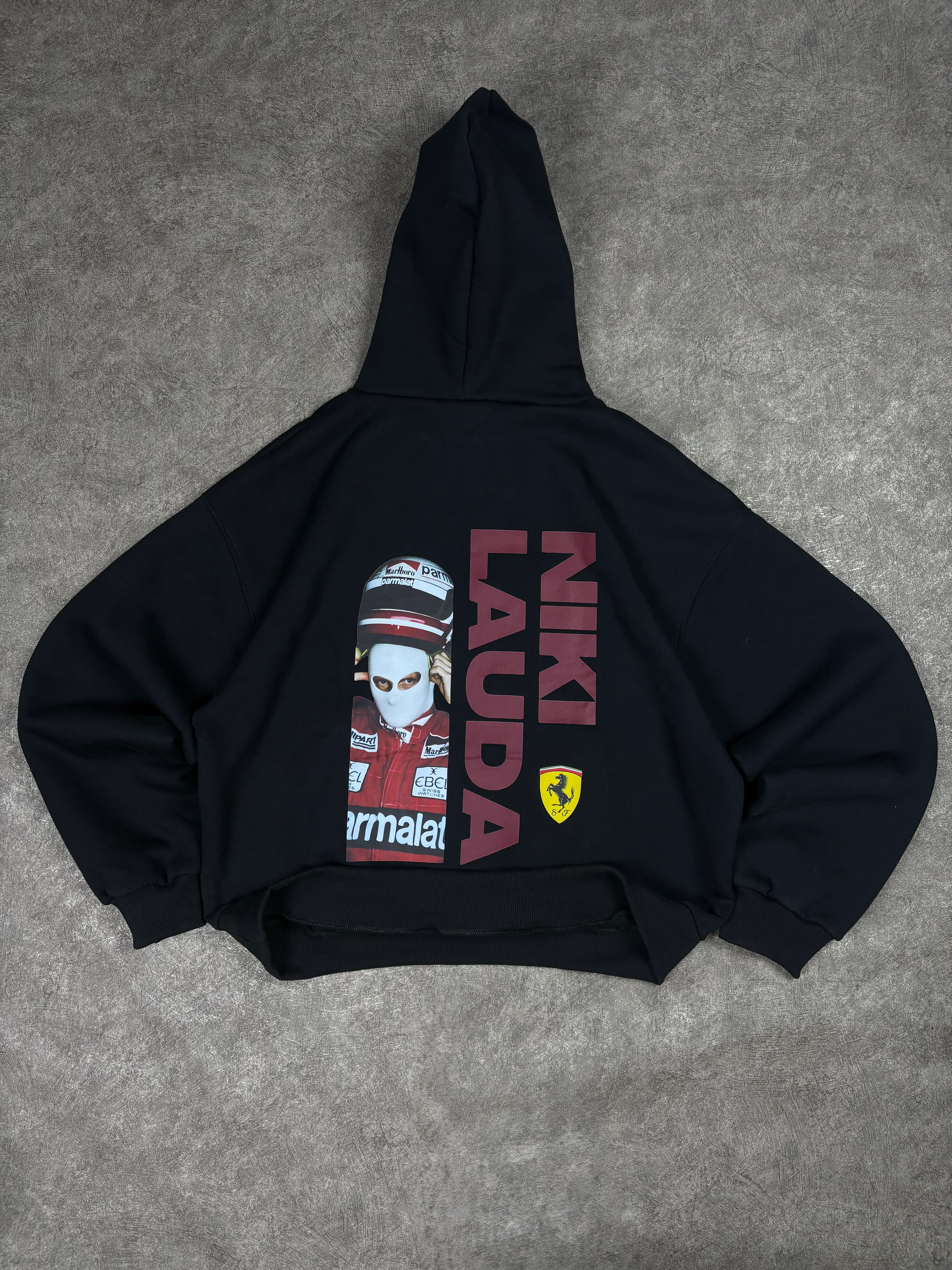 Niki Lauda Oversize Erkek Sweatshirt - Siyah