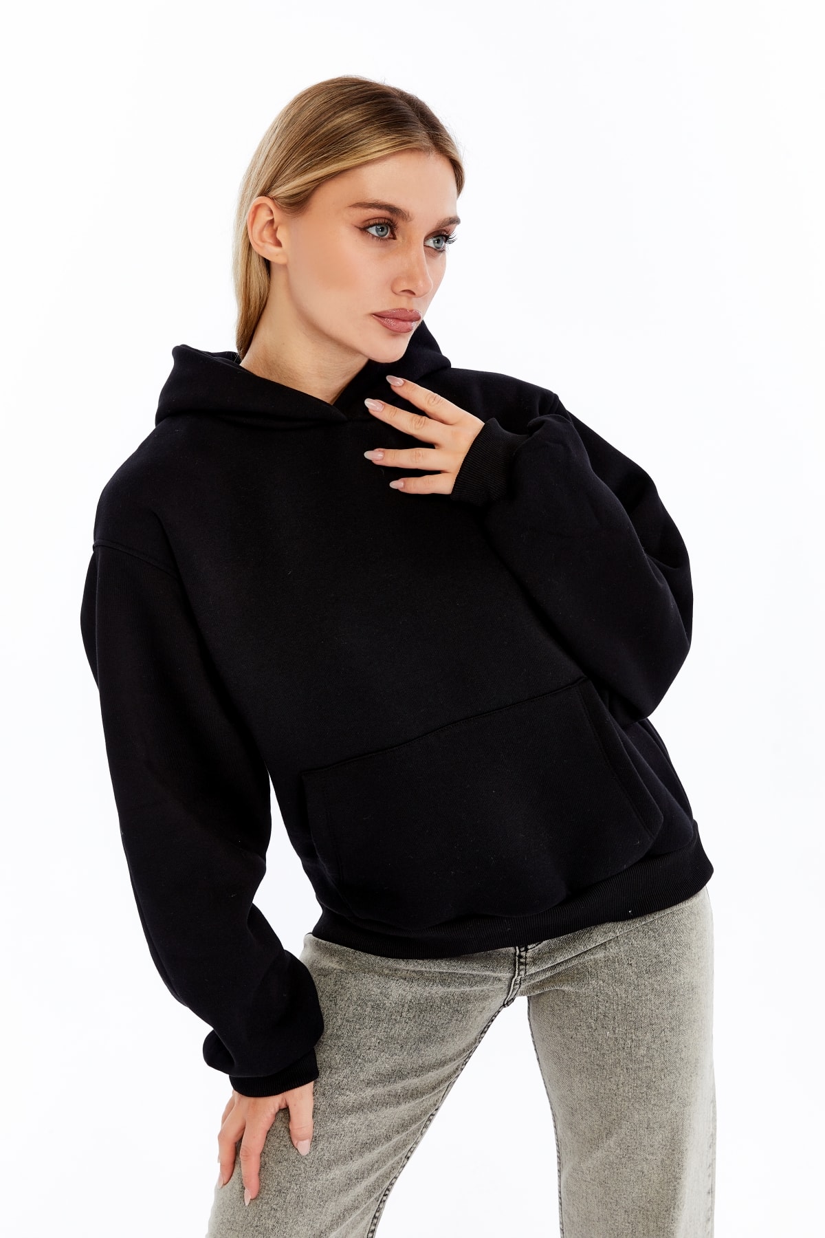 Basic Oversize Sweatshirt - Siyah