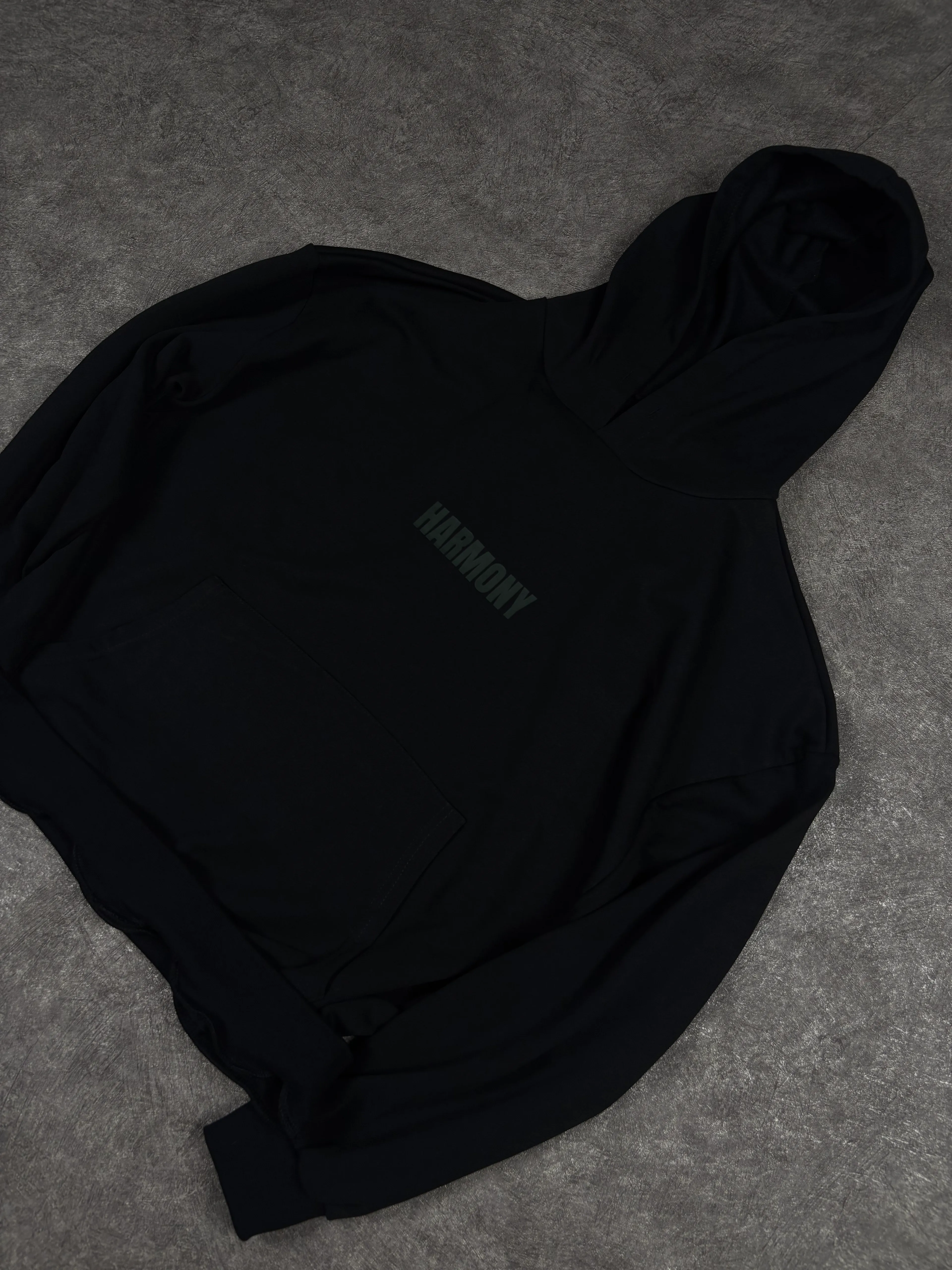 HARMONY Baskılı Oversize Siyah Sweatshirt