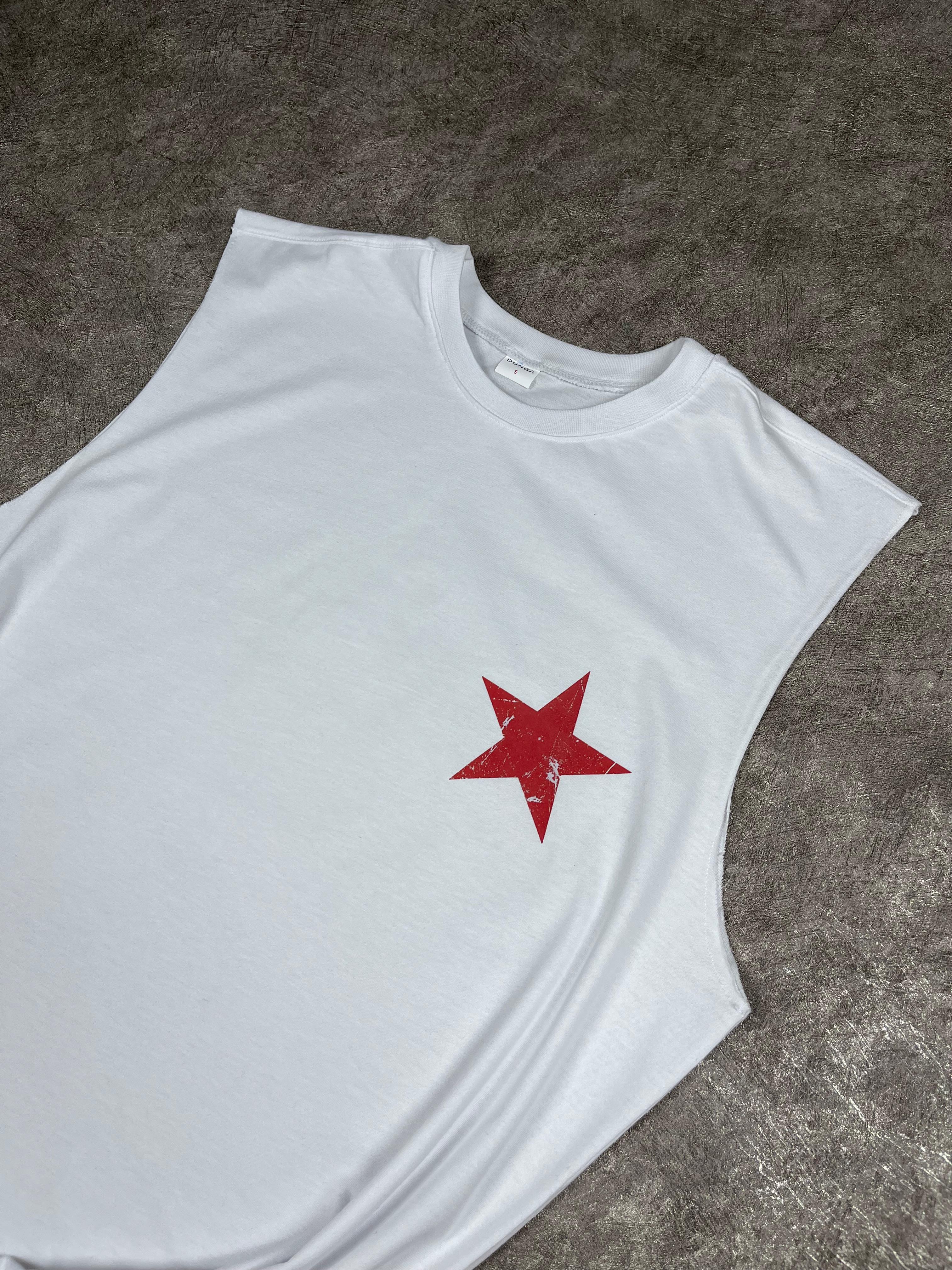 Vintage Yıldız Baskılı Oversize Atlet