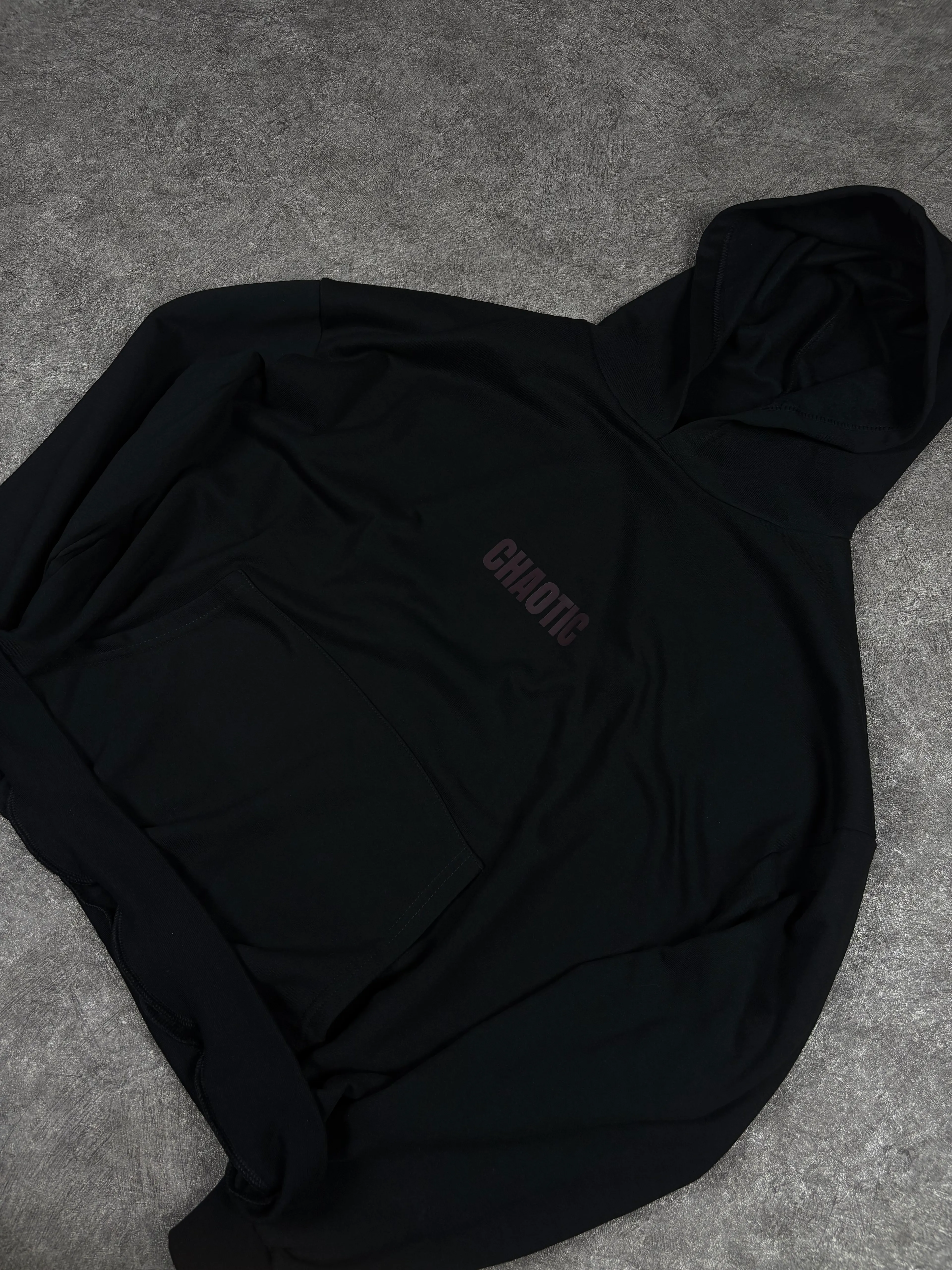 CHAOTIC Baskılı Oversize Siyah Sweatshirt