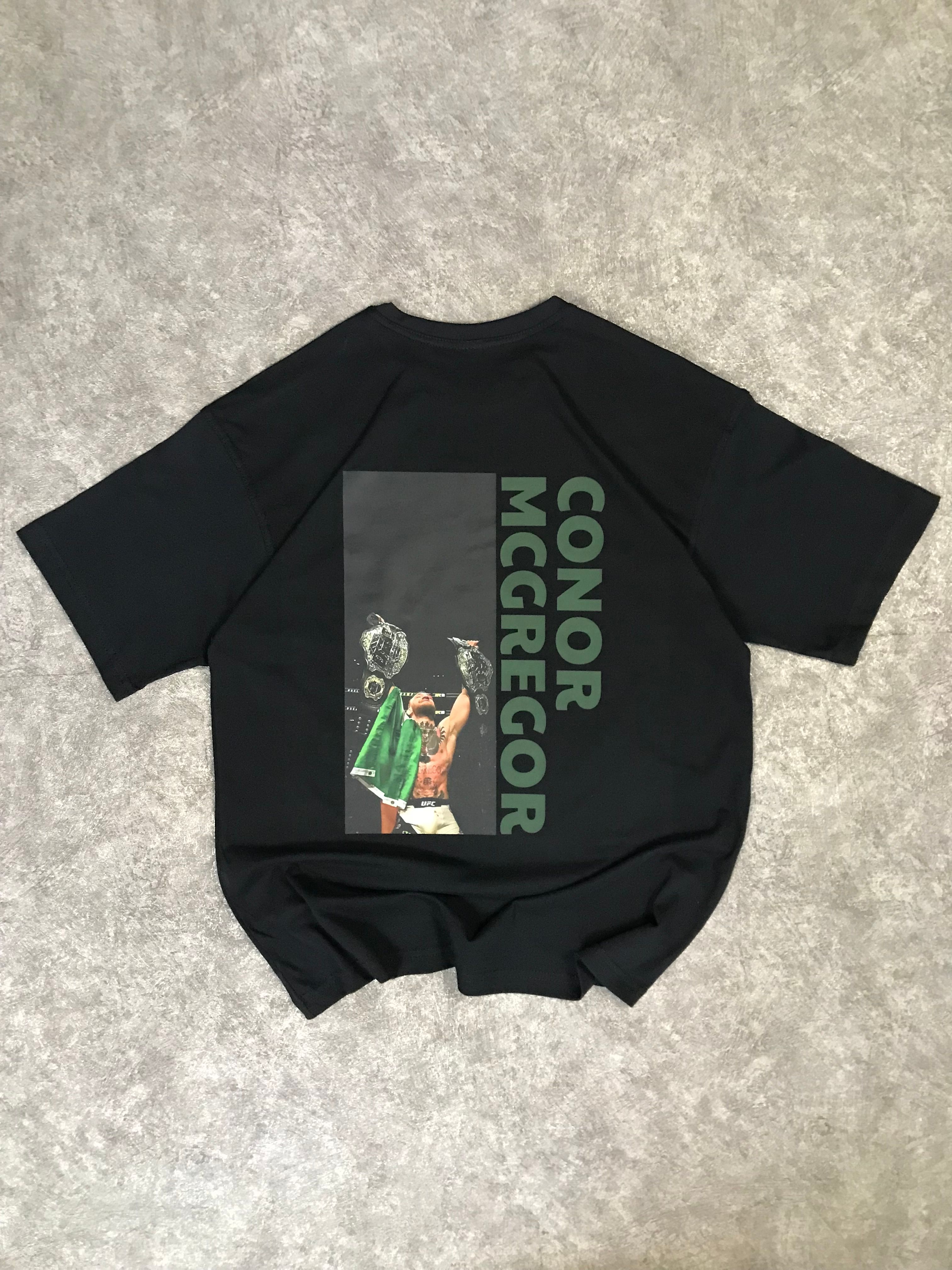 Conor McGregor Baskılı Oversize Tişört - Siyah