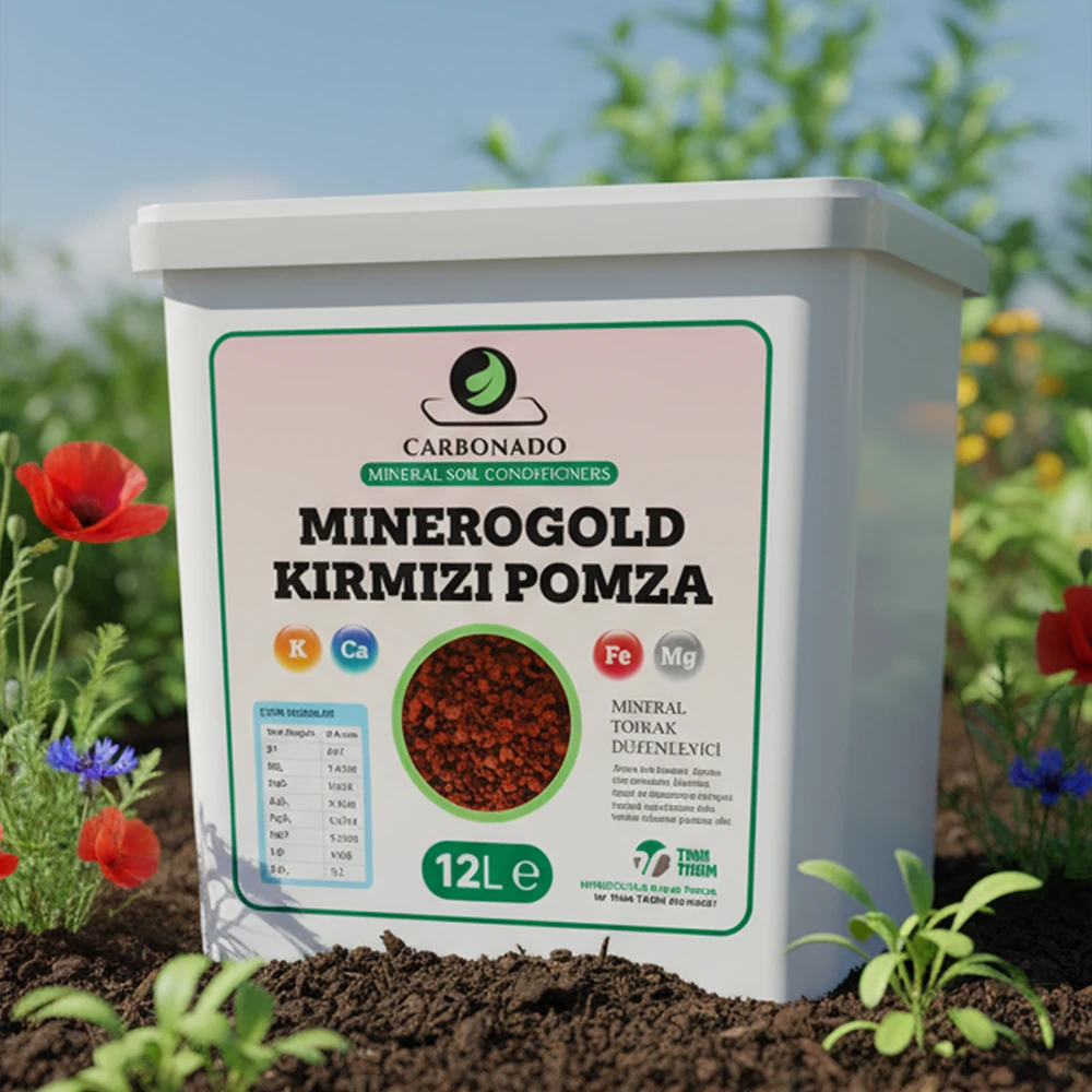 Minerogold Kırmızı Pomza 12 Litre – Yüksek Hacimli Organik Toprak Düzenleyici