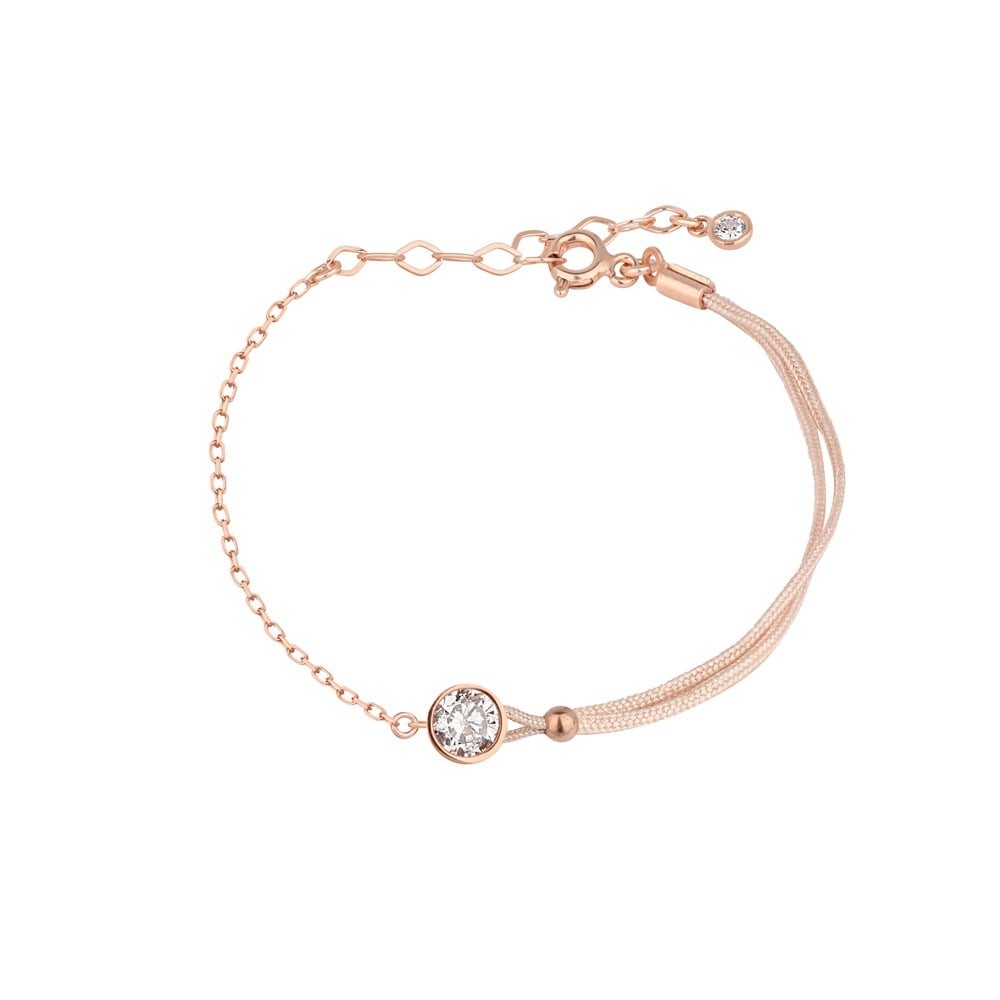 Solitaire String Silver Bracelet