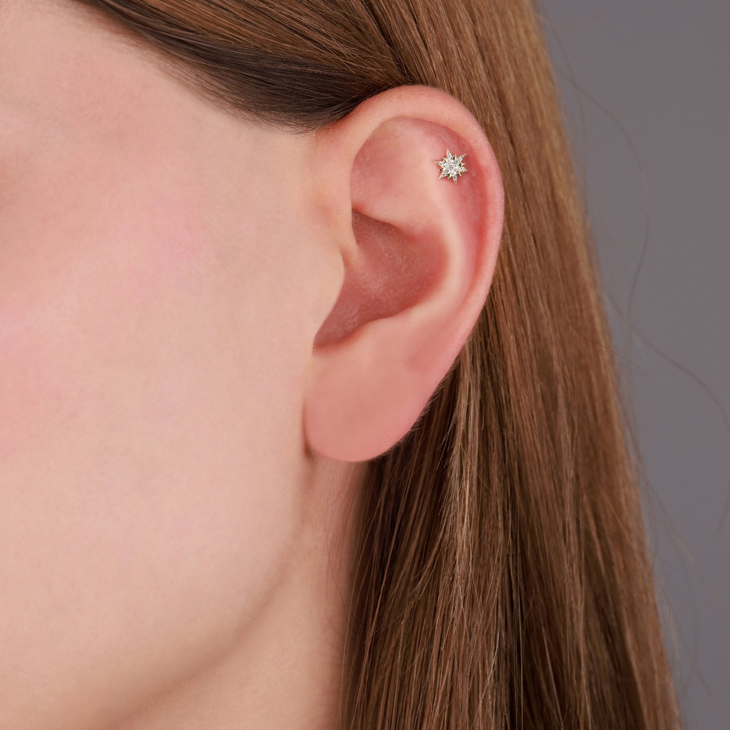 Tragus Earring with North Star Stone