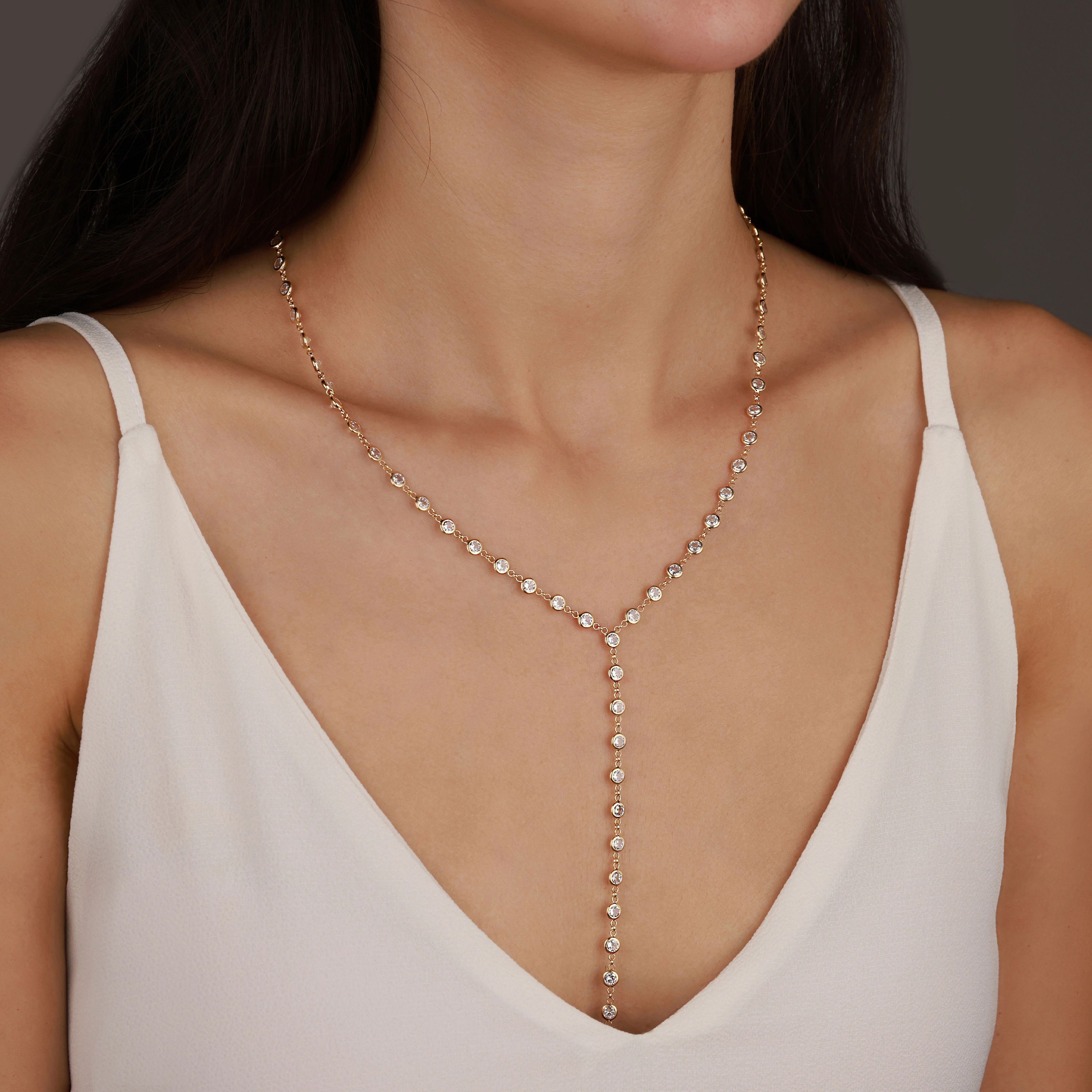 Selene Sparkling 4mm Full Pavé Silver Necklace