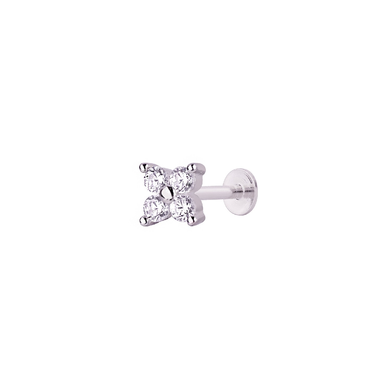 Mini Clover Stone Tragus Earring